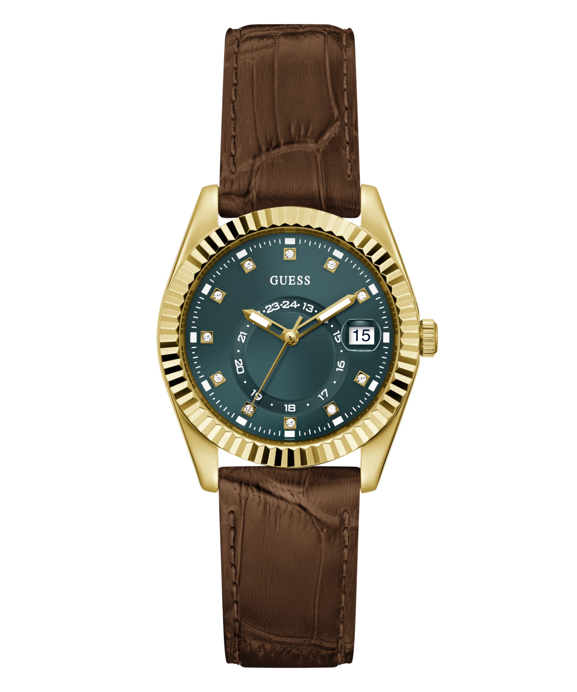 Guess Quarzuhr JADA GW1032L8, Armbanduhr, Damenuhr, Lederarmband, analog, Tag