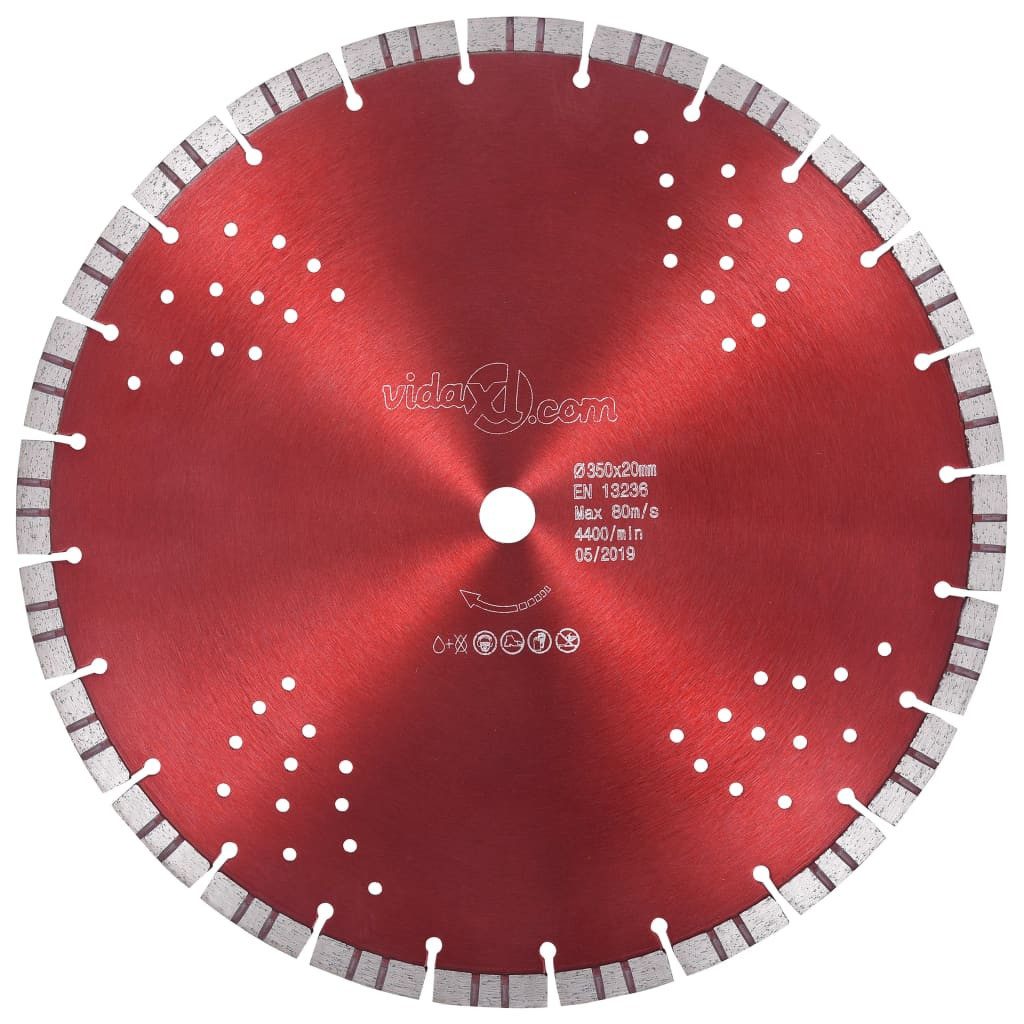 vidaXL Trennscheibe Diamant-Trennscheibe mit Turbo und Löchern Stahl 350 mm
