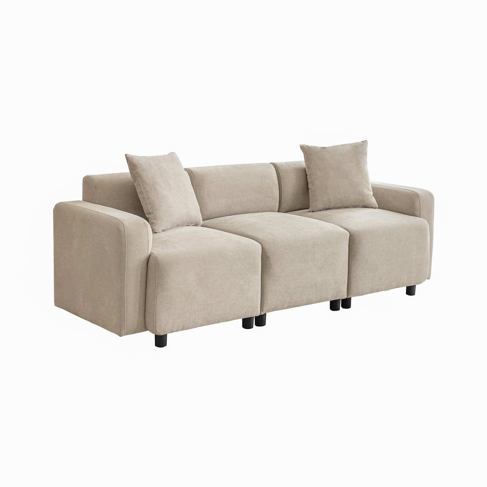 KLAM HOME Sofa 3-Sitzer Sofa mit 2 Zierkissen, 1 Teile, Moderne Sofa Polste günstig online kaufen