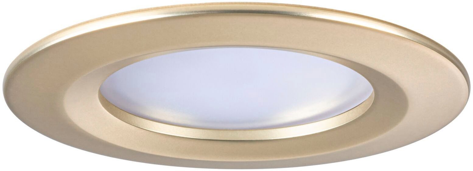 Paulmann LED Einbauleuchte LED Einbauleuchte Nova Coin IP44 rund 78mm Coin Gold matt, LED fest integriert, Warmweiß