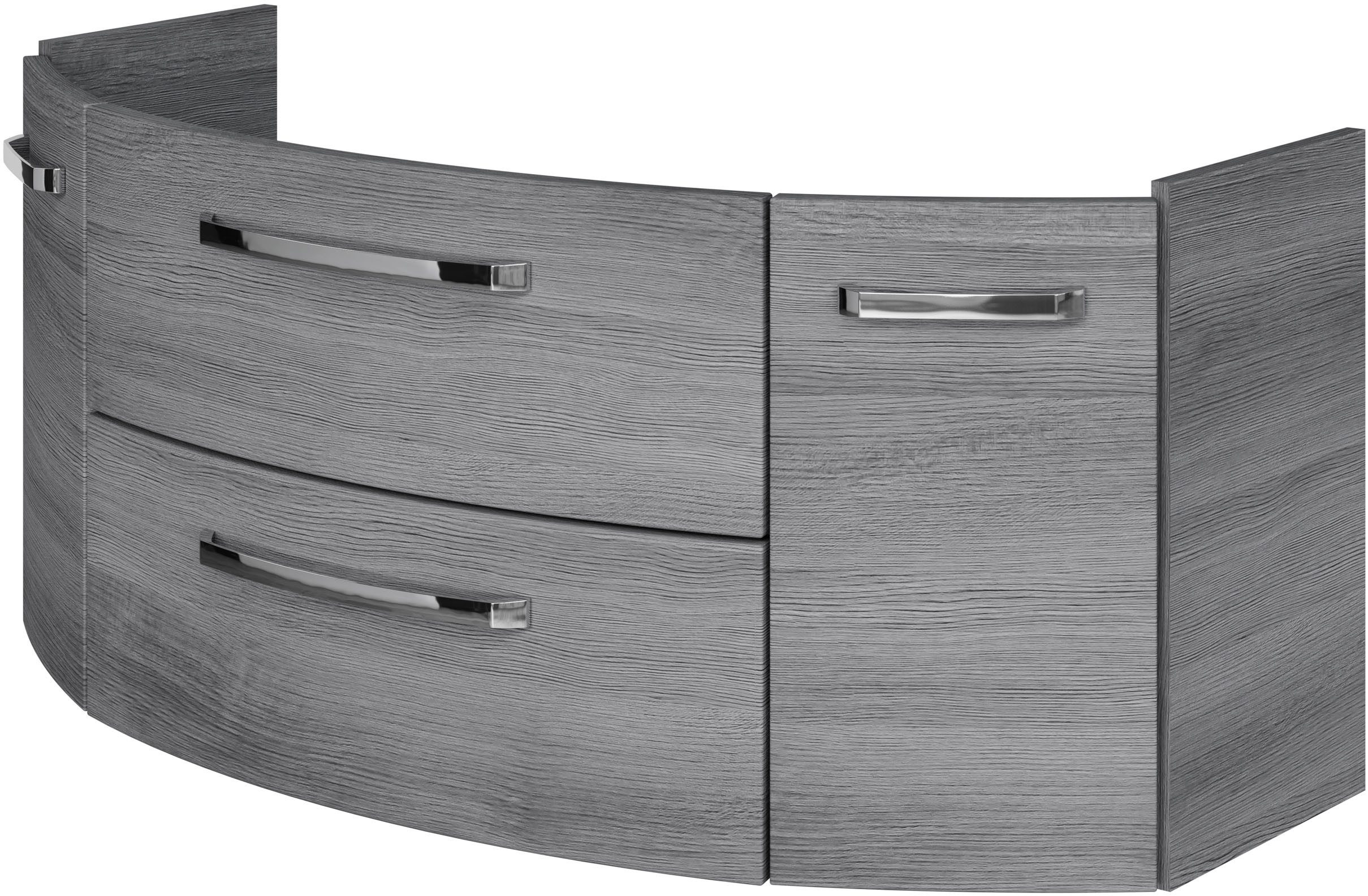 Saphir Waschtisch Serie 4010 Keramik-Waschtisch mit Unterschrank, 120,5 cm breit, Waschplatz mit 2 Türen, 2 Schubladen, Badmöbel-Set mit Waschtisch