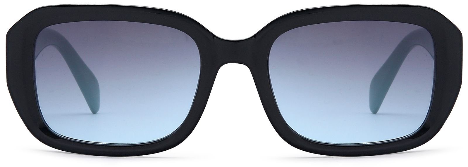 styleBREAKER Sonnenbrille Gestell Glas (1-St) / Schwarz-Hellblau Getönt Verlauf Grau