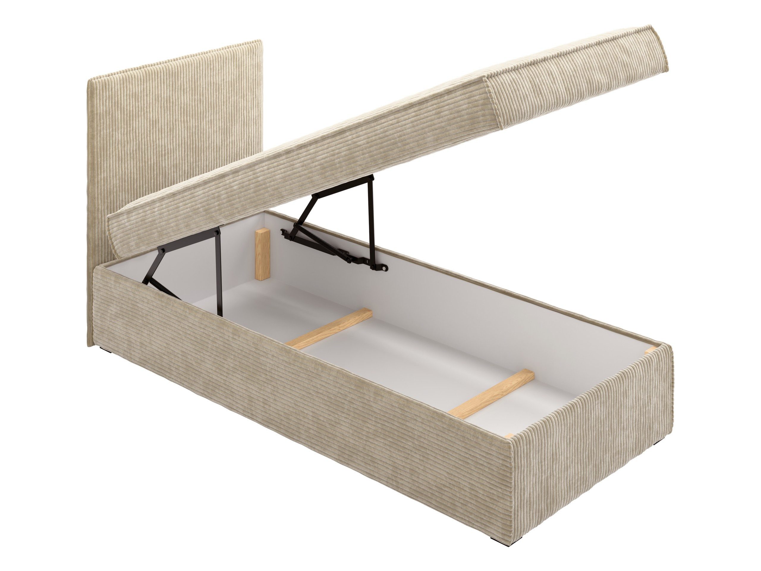 MIRJAN24 Boxspringbett Posi Cord (mit Bettkasten, Gepolstert Kopfteil), 205x92x91 cm