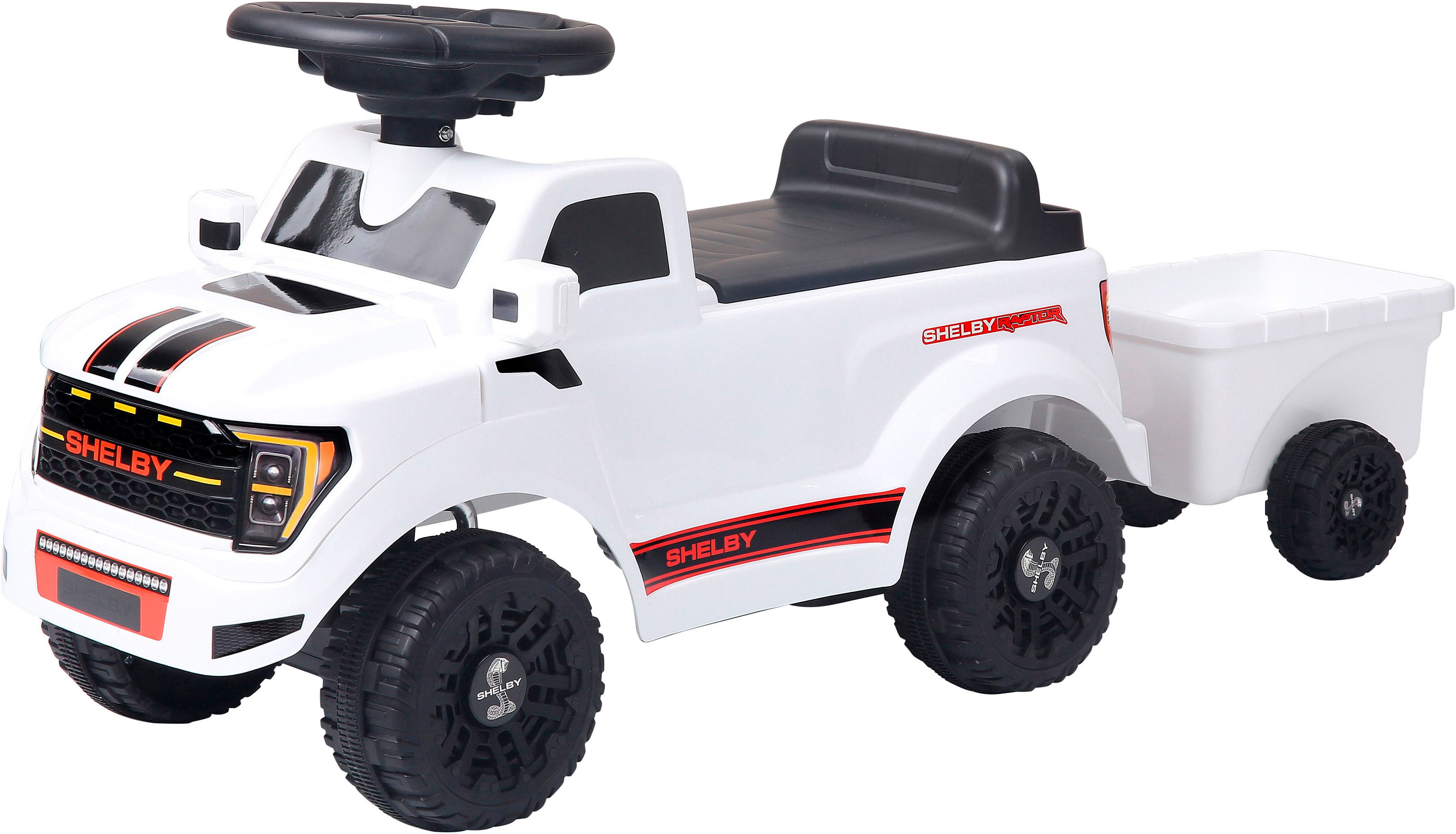 Jamara Rutscherauto Shelby Ford F-150 Raptor mit Anhänger, mit Soundeffekten