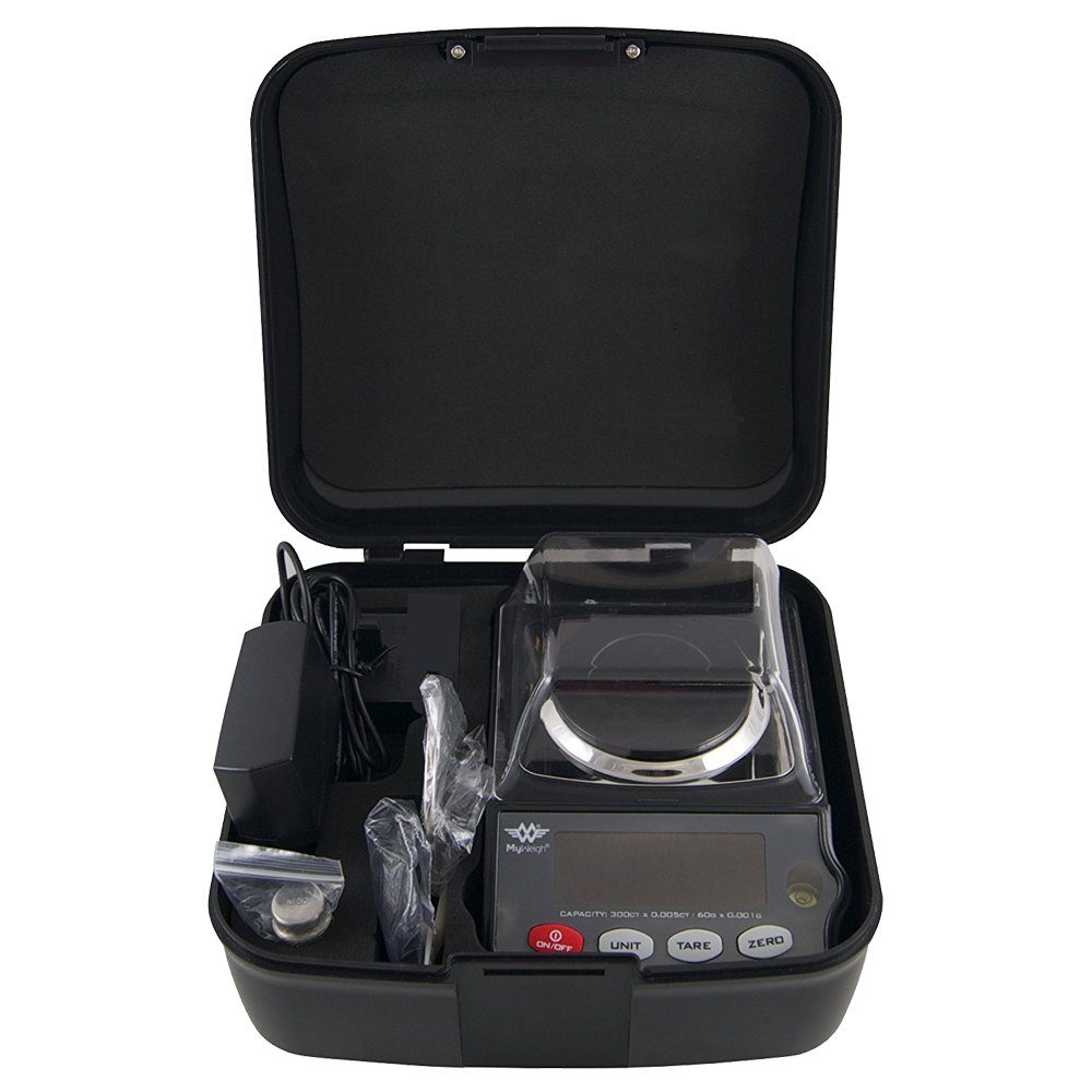 MyWeigh Feinwaage Gempro 300 Wägebereich 60g 0.001g - Laborwaage Präzisionwaage, Windschutz