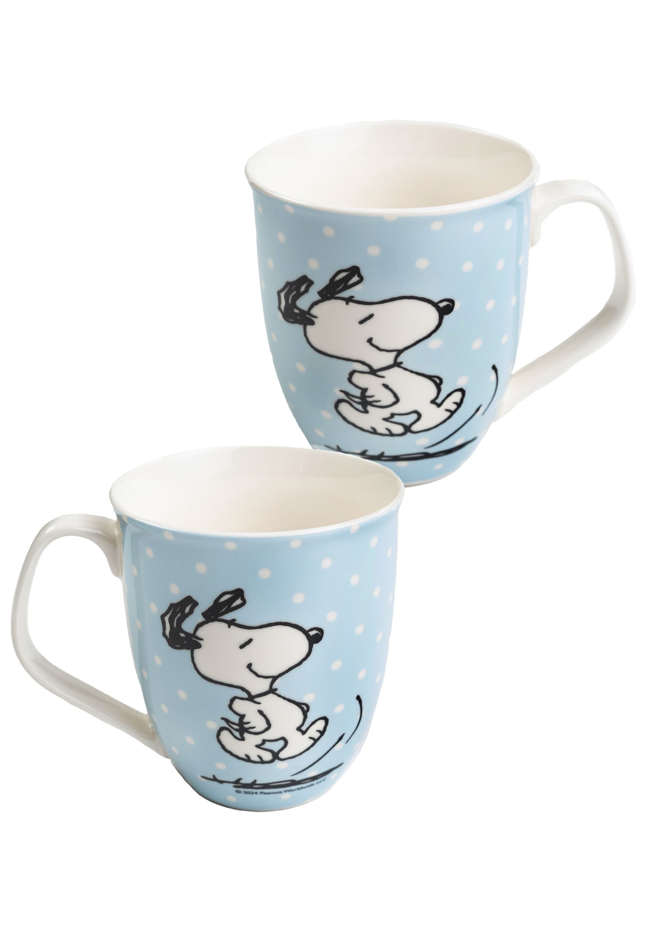 Tasse The Peanuts Snoopy Kaffeetasse mit Punkten Becher Keramik 280 ml