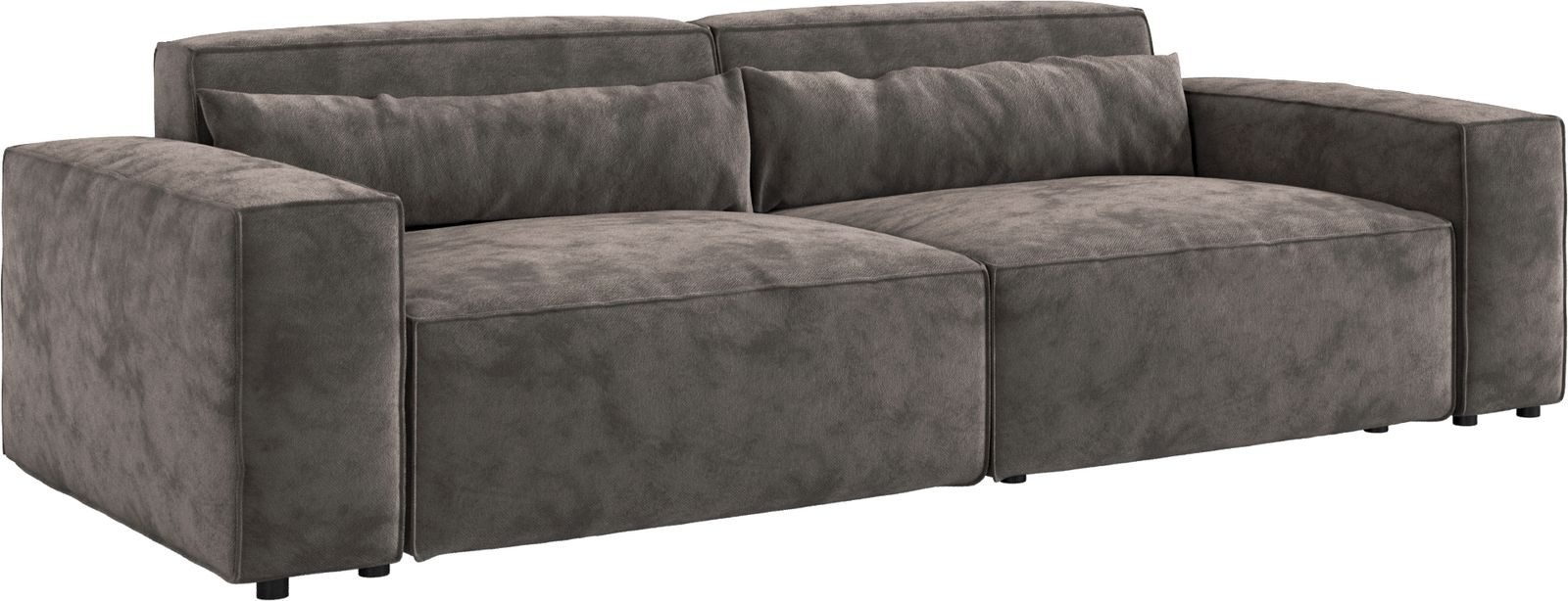 DELIFE Big-Sofa Sirpio, Mikrofaser Khakibraun 230x95 cm