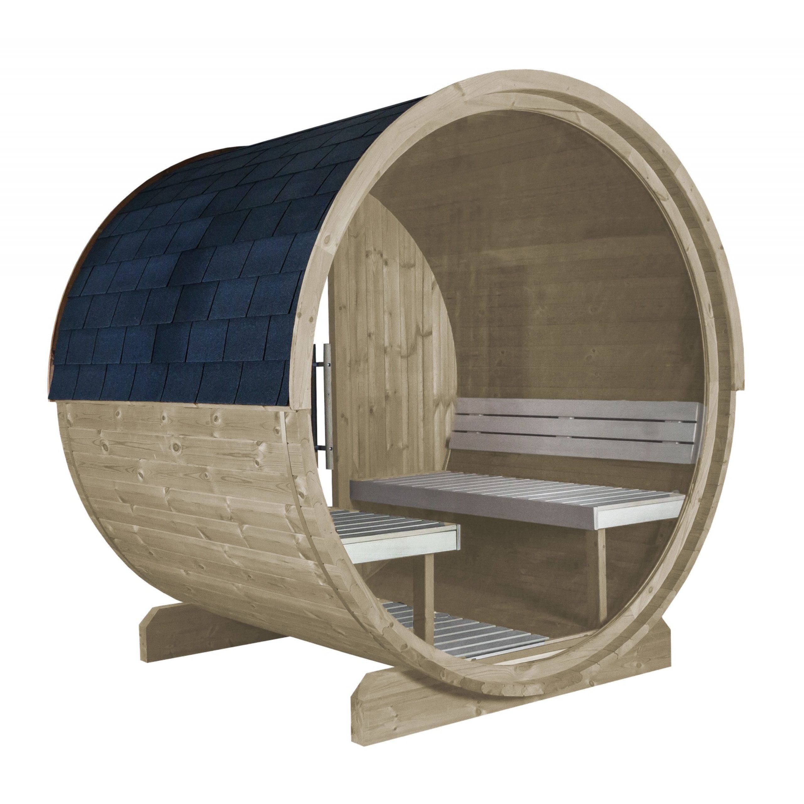 HARVIA Fasssauna Harvia Kuusi 180 View Fasssauna aus Fichte Saunafass Gartensauna