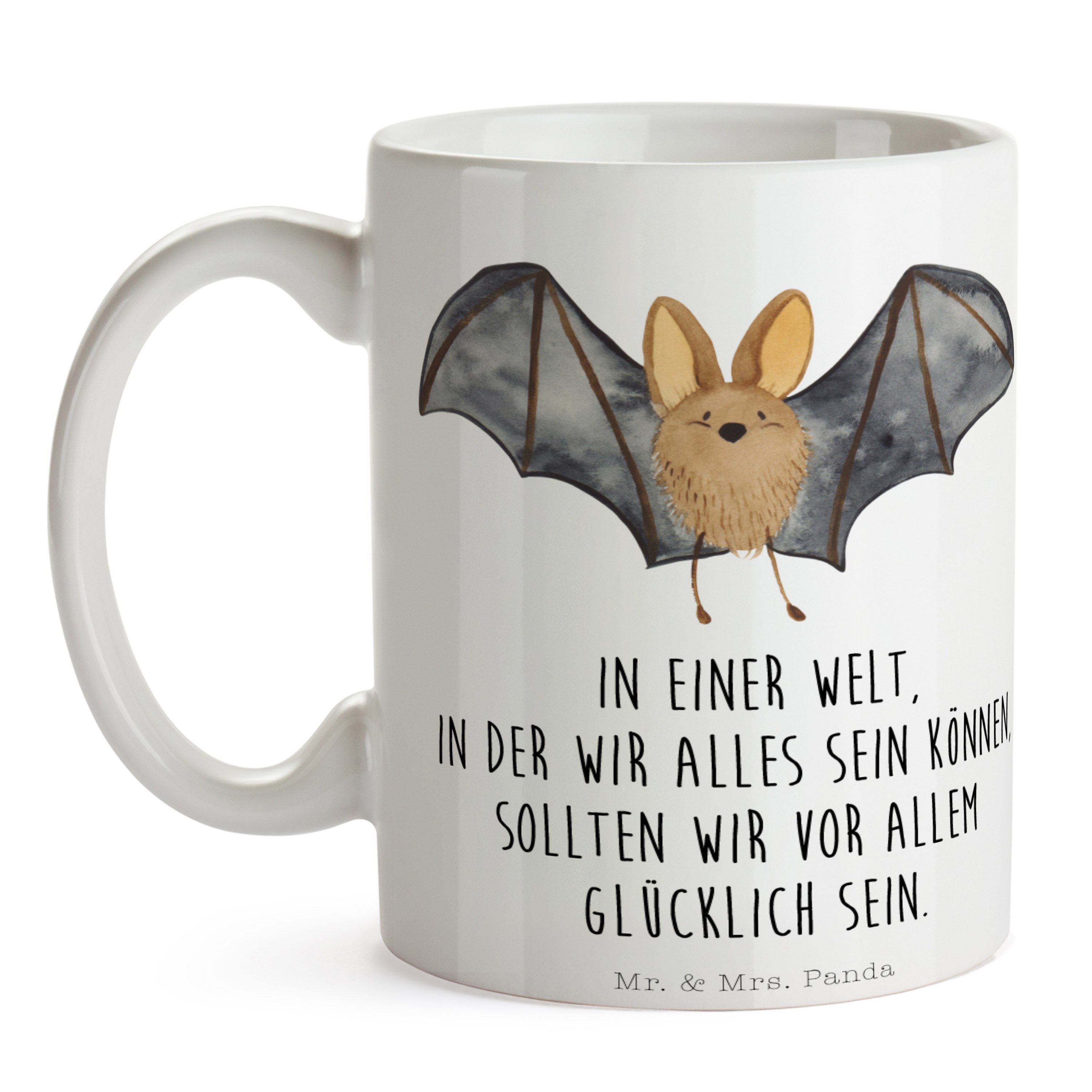 lust, Tasse Kaffeebecher, Mrs. Weiß Flügel Keramik - & Mr. Fledermaus Panda - Tasse Geschenk, Motive,