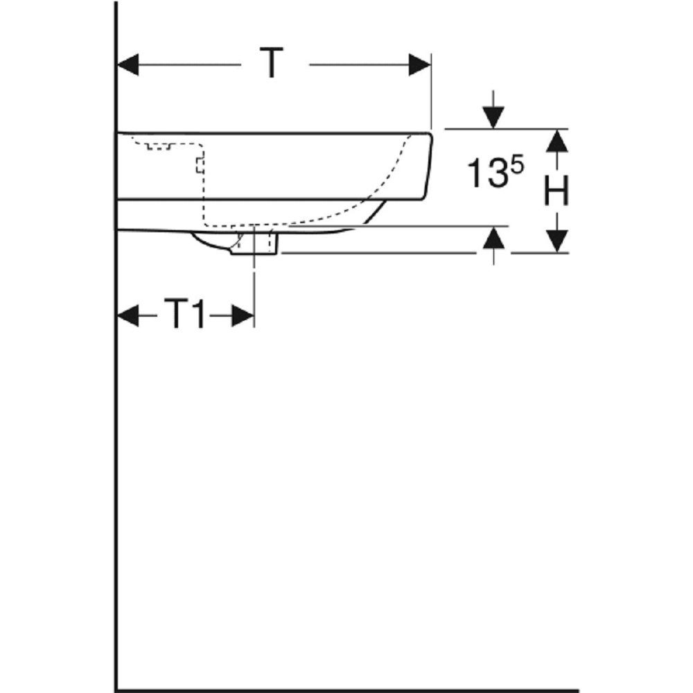 GEBERIT Waschtisch »Renova Plan« (1-St), BxT: 100x48 cm, mit Hahnloch, Überlauf und KeraTect Beschichtung-HomeTrends
