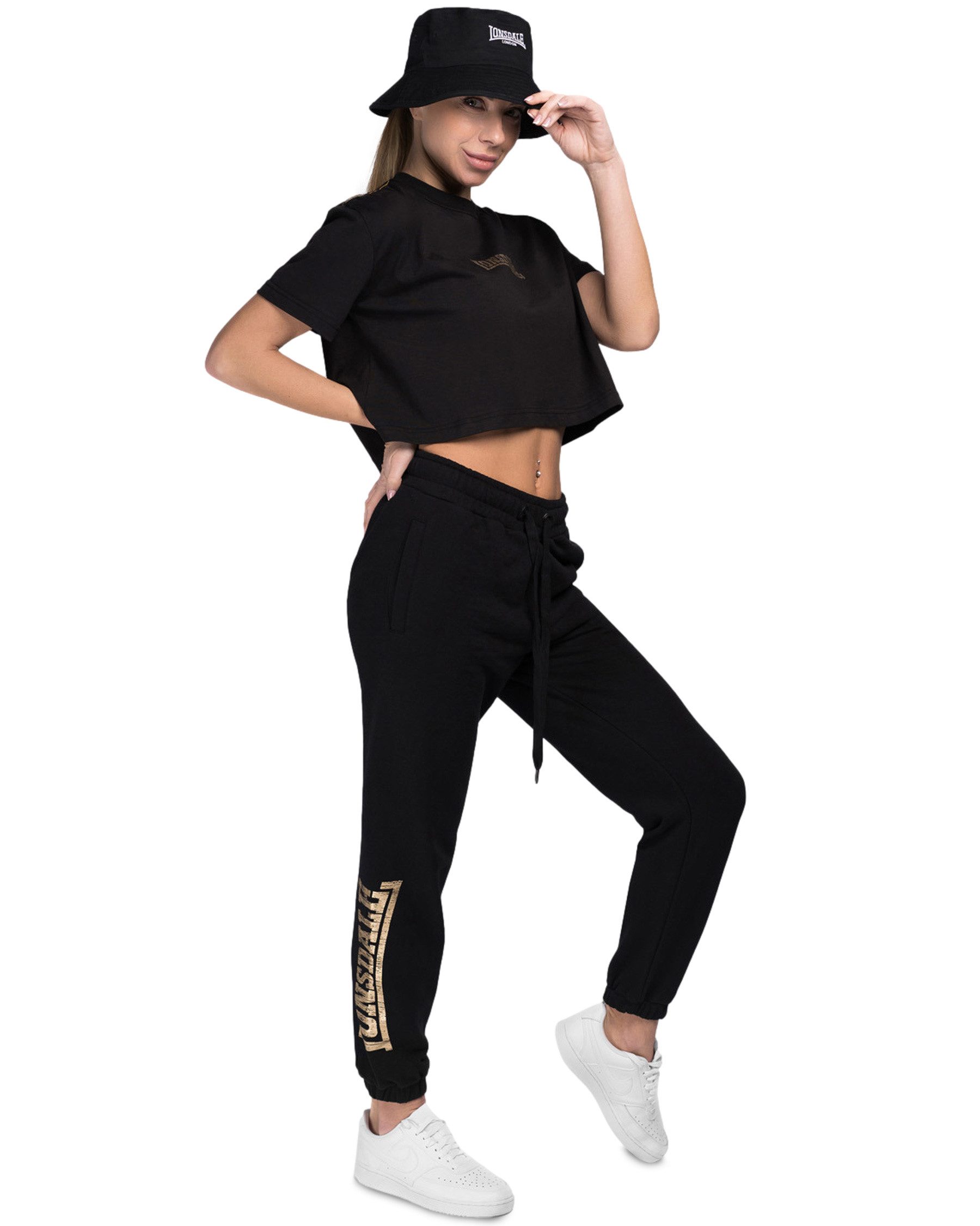 Lonsdale Jogginghose Lonsdale Damen Jogginghose Kerrysdale Logodruck in Cracked Optik