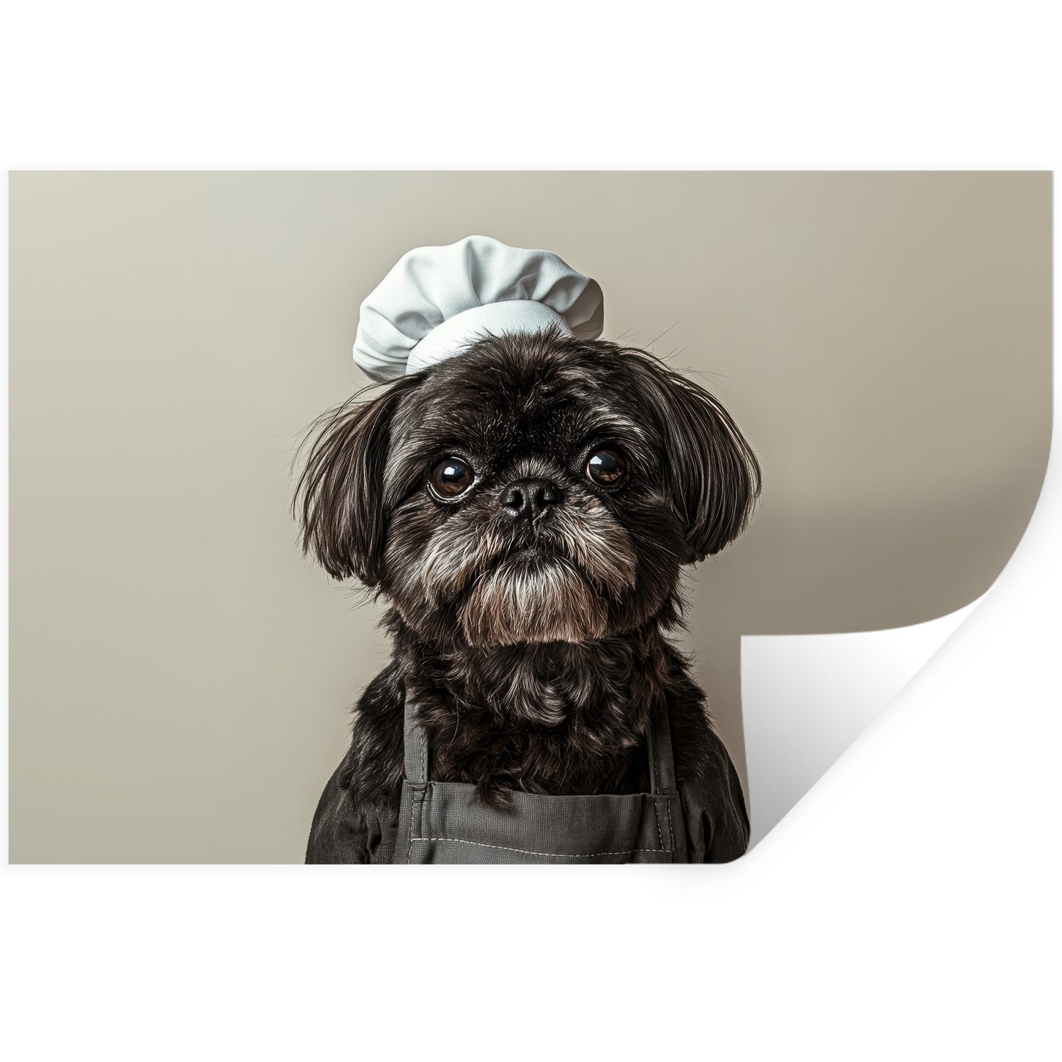 MuchoWow Wandsticker Kochkleidung - Schwarz - Hund (1 St), Wanddeko, Aufkleber, Wandtattoo, 120x80 cm