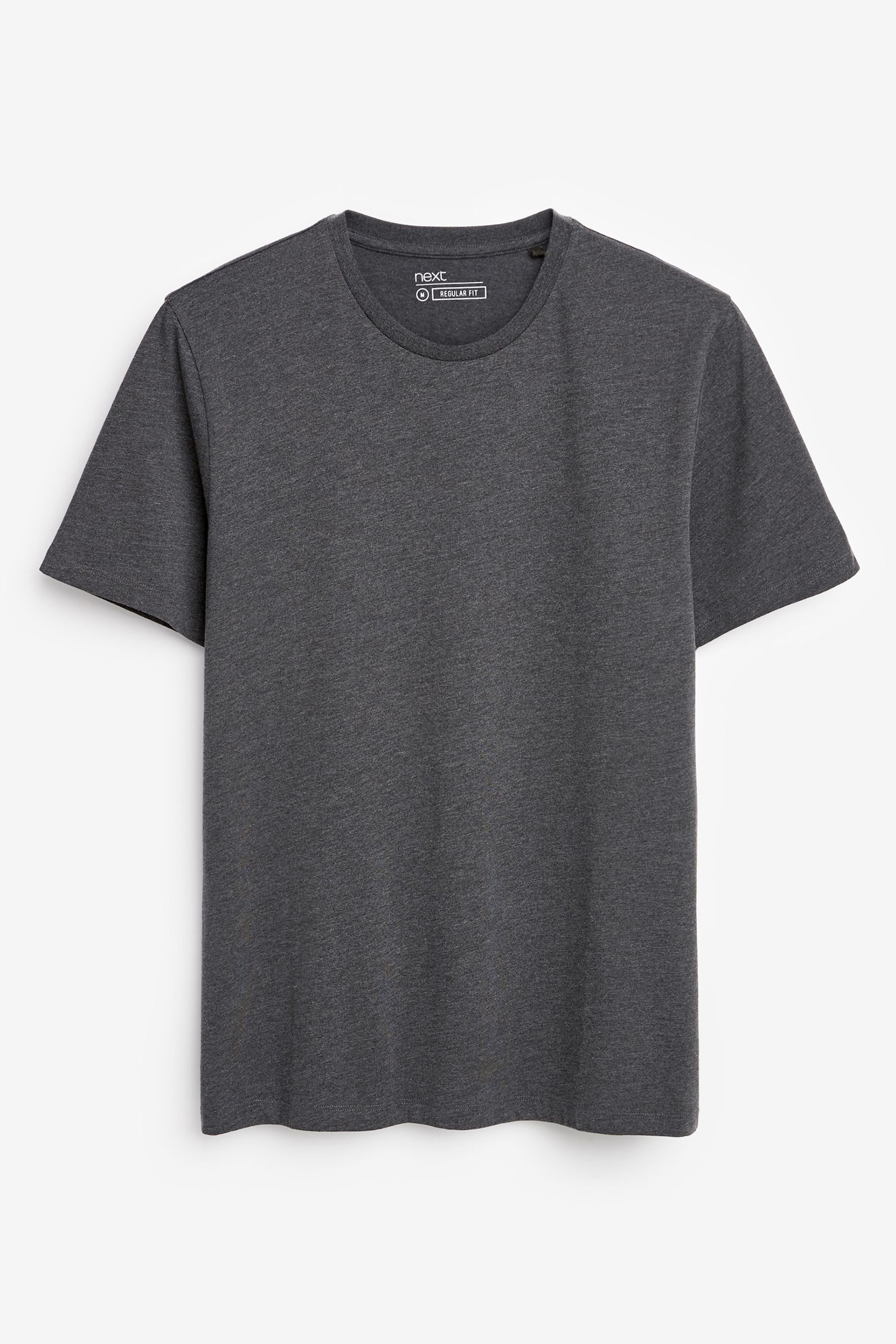 Next T-Shirt Essential T-Shirt mit Rundhalsausschnitt (1-tlg) Charcoal Grey Marl