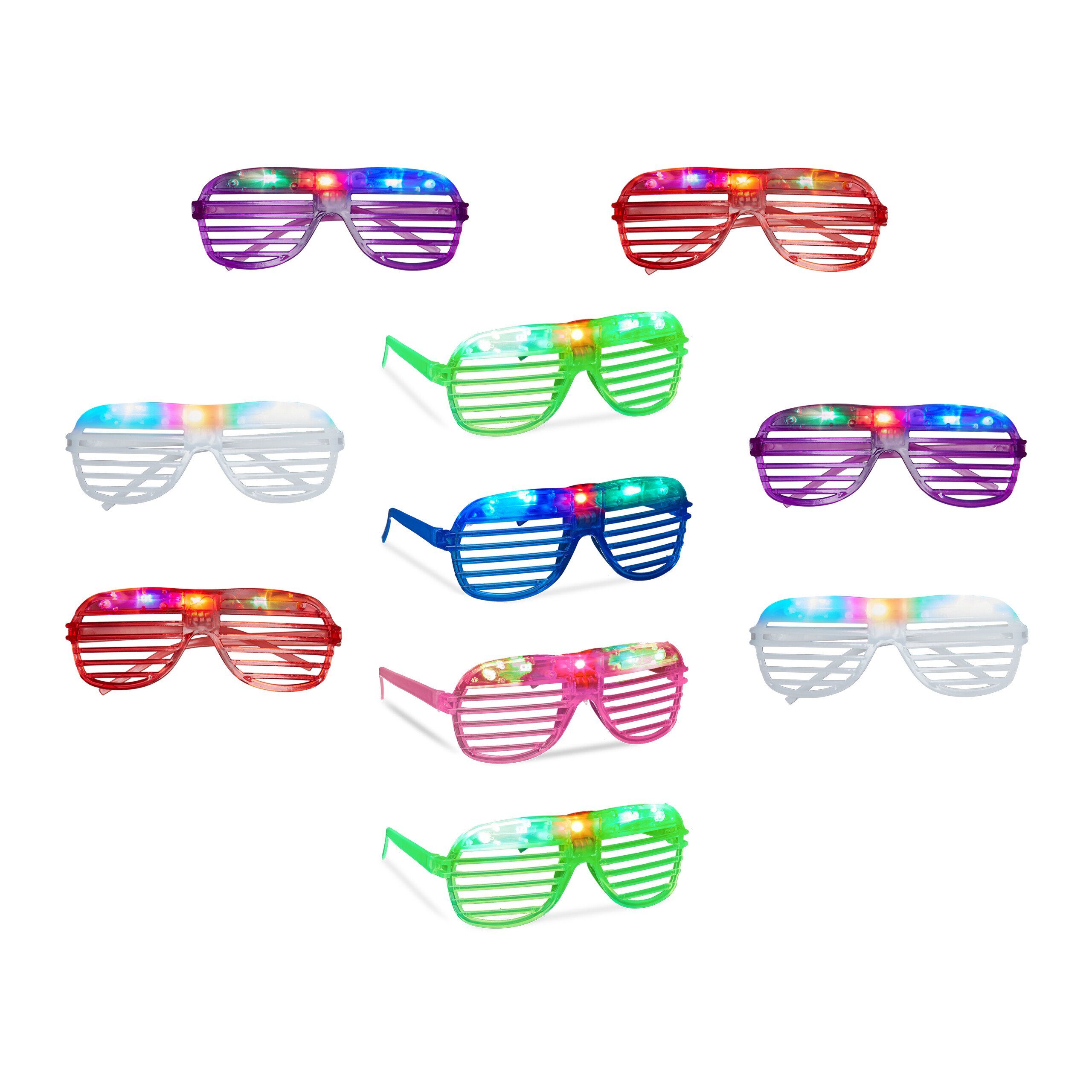 Partyanzug 10 x Partybrille LED