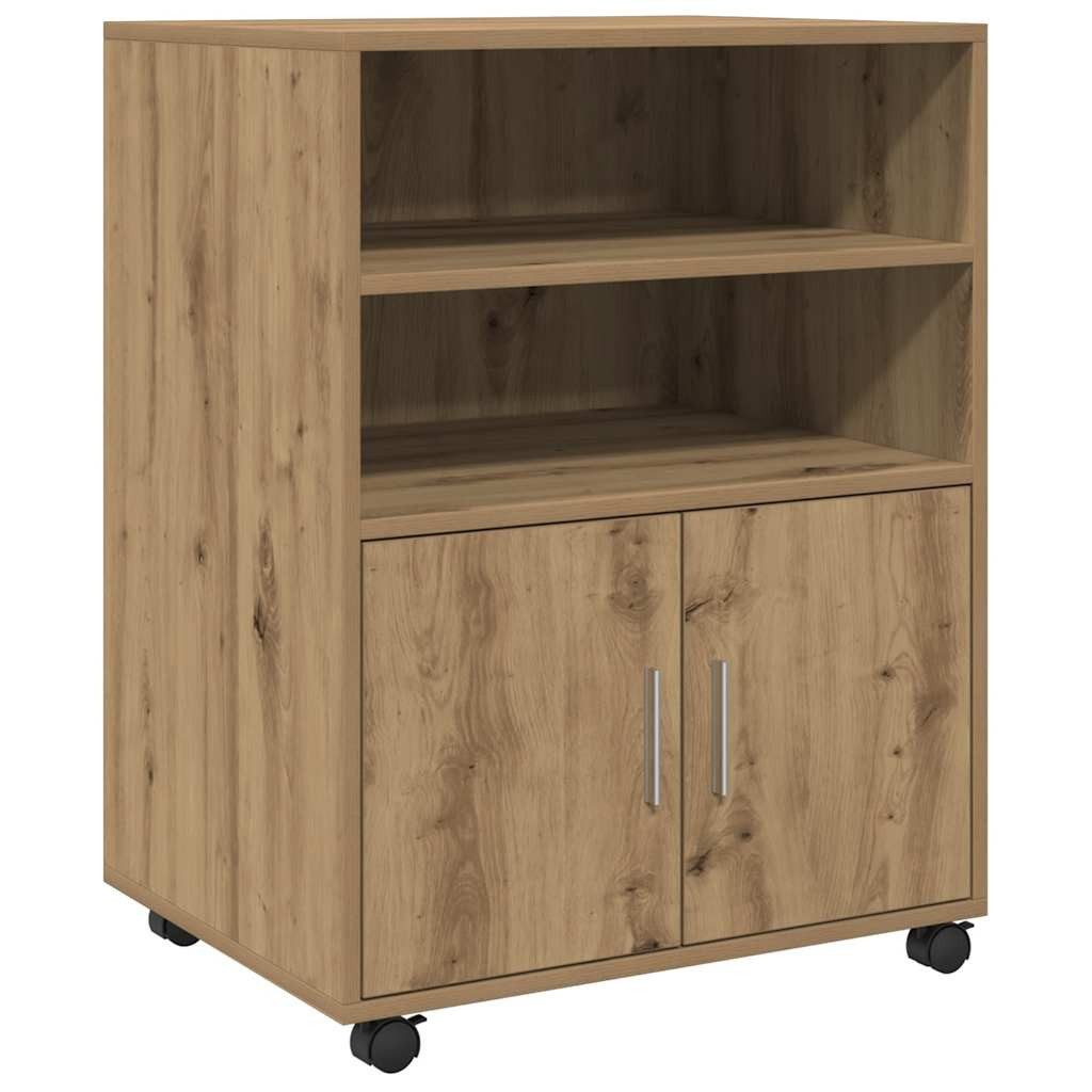 vidaXL Aktenschrank Rollschrank Artisan-Eiche 60x48x81 cm Holzwerkstoff (1-St)