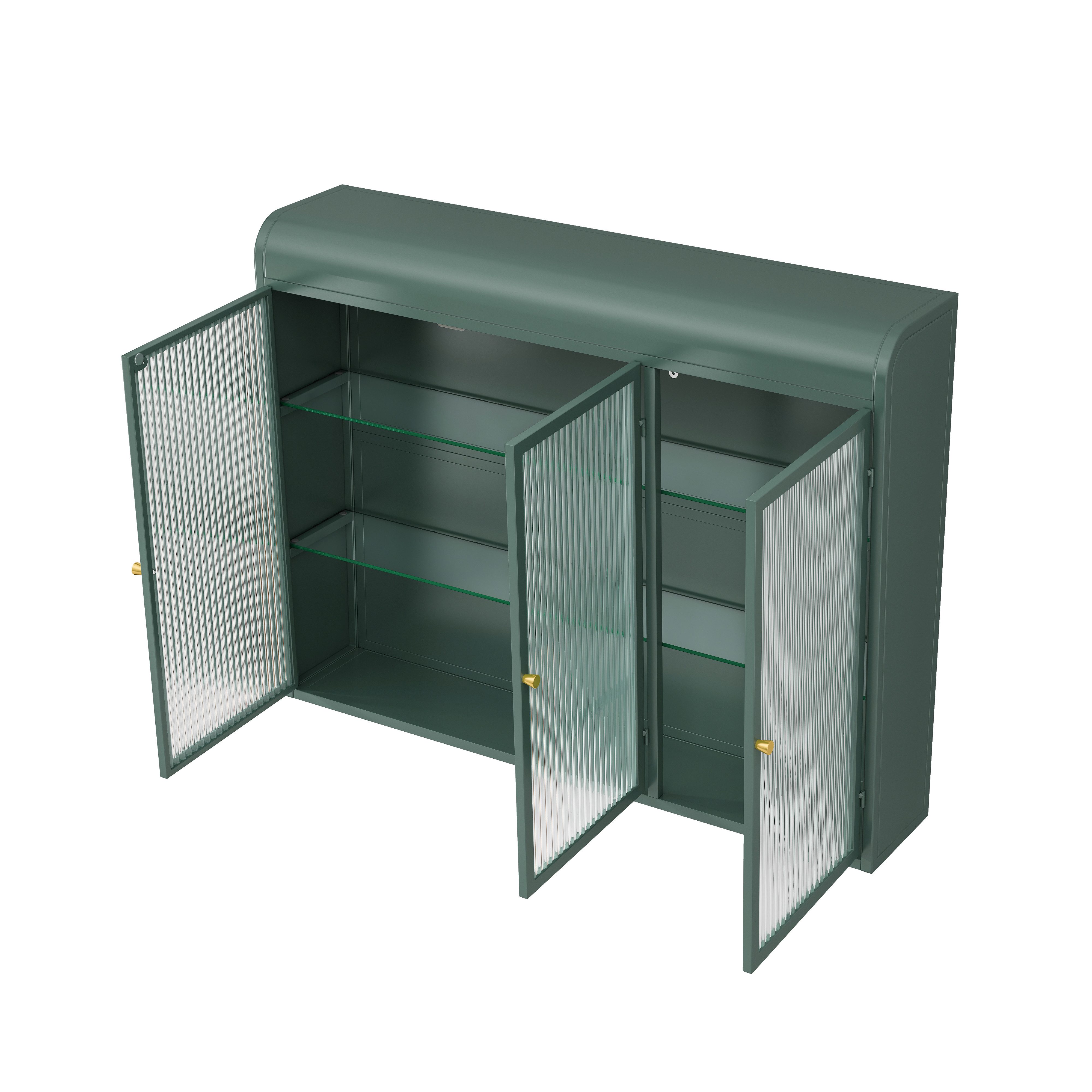 Celya Hängeschrank Wandhängeschrank 3-türiger, gewölbter Glasschrank günstig online kaufen