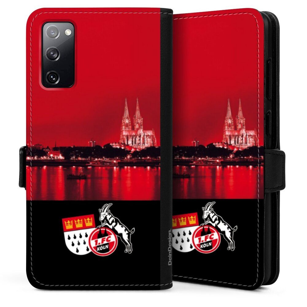 DeinDesign Handyhülle Skyline 1. FC Köln Offizielles Lizenzprodukt Skyline Köln Rot, Samsung Galaxy S20 Hülle Handy Flip Case Wallet Cover