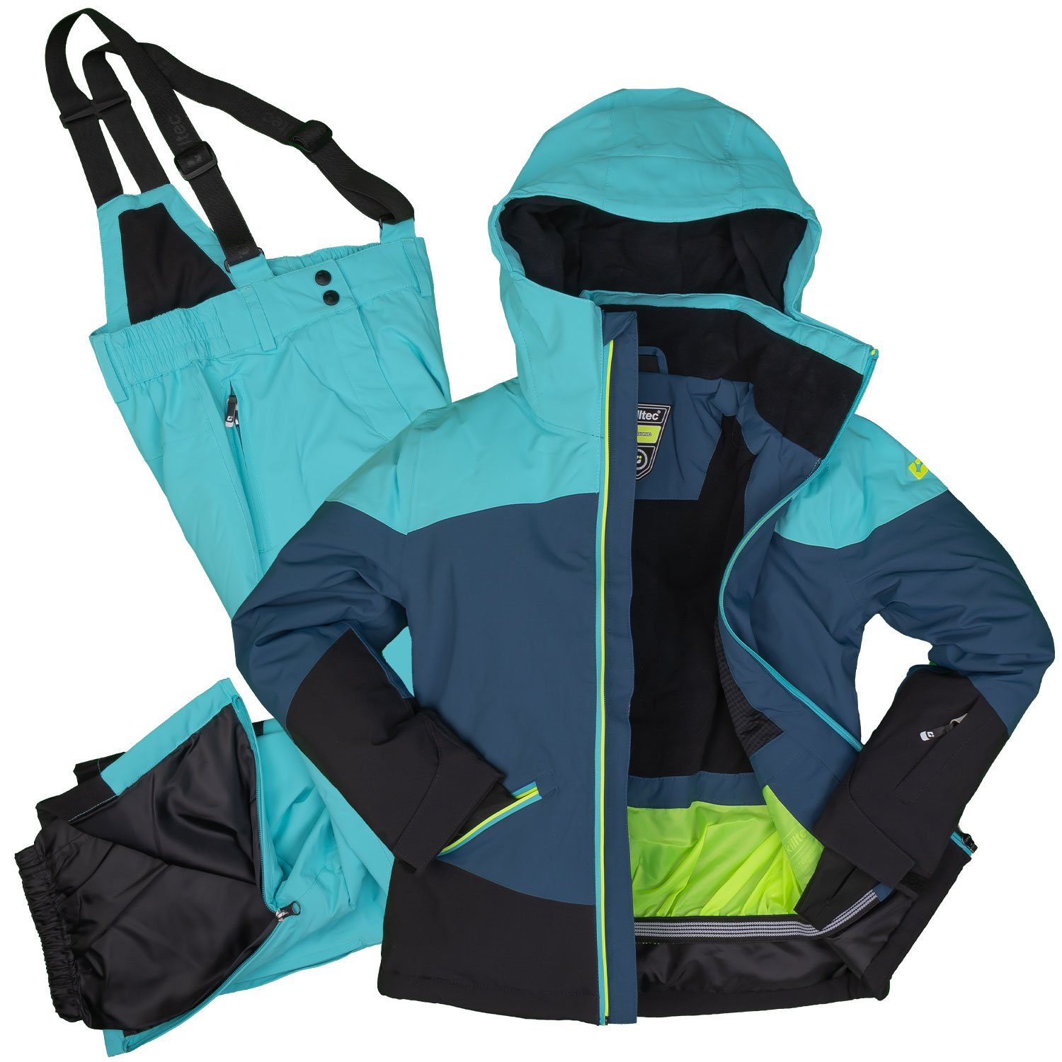 Killtec Skianzug Mädchen Skijacke + Skihose (dunkelblau/hellblau, Gr. 128), fällt kleiner aus