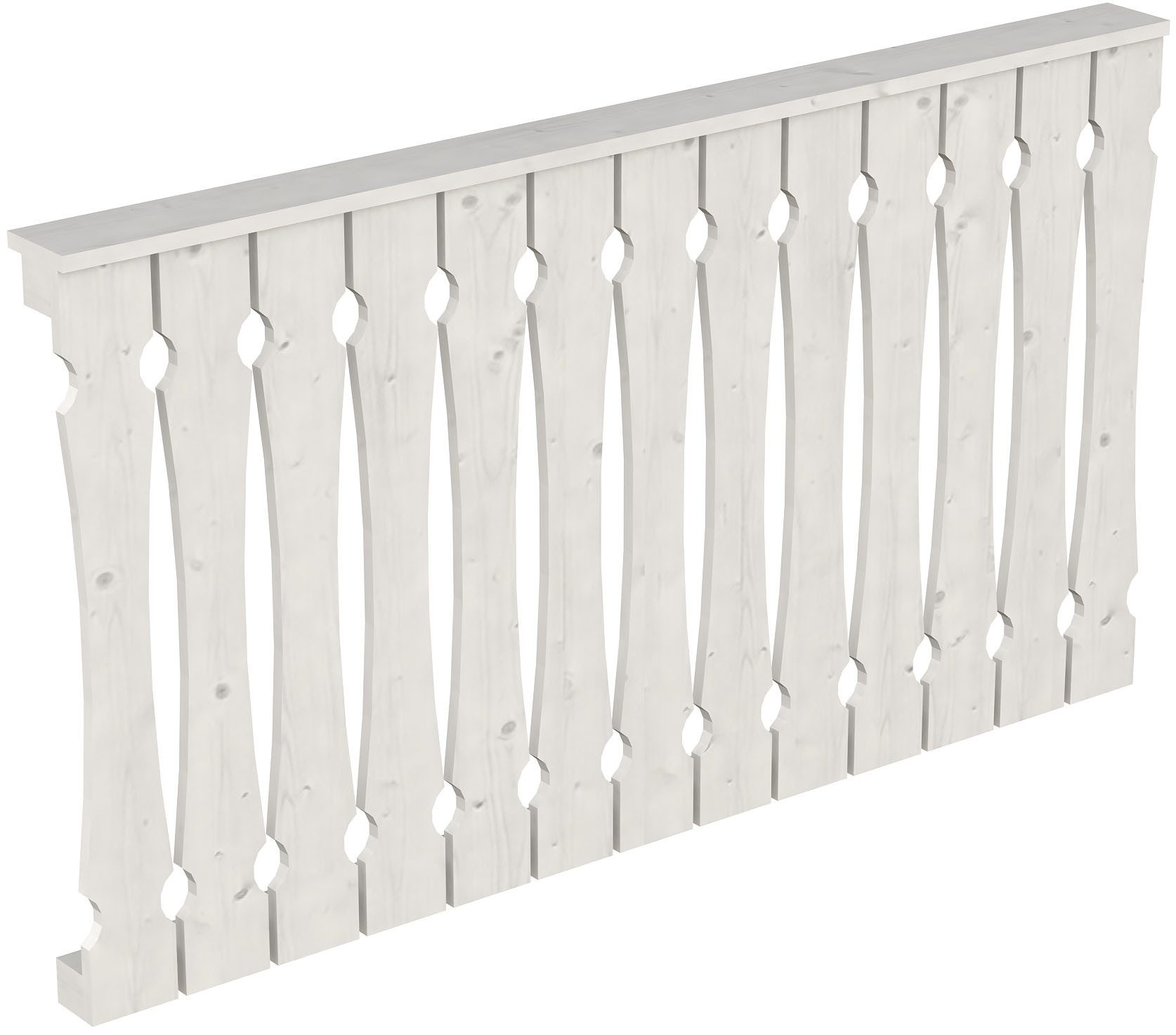 Skanholz Brüstungsgeländer Balkonschalung, 170 cm Länge, 96 cm Höhe, für die Front