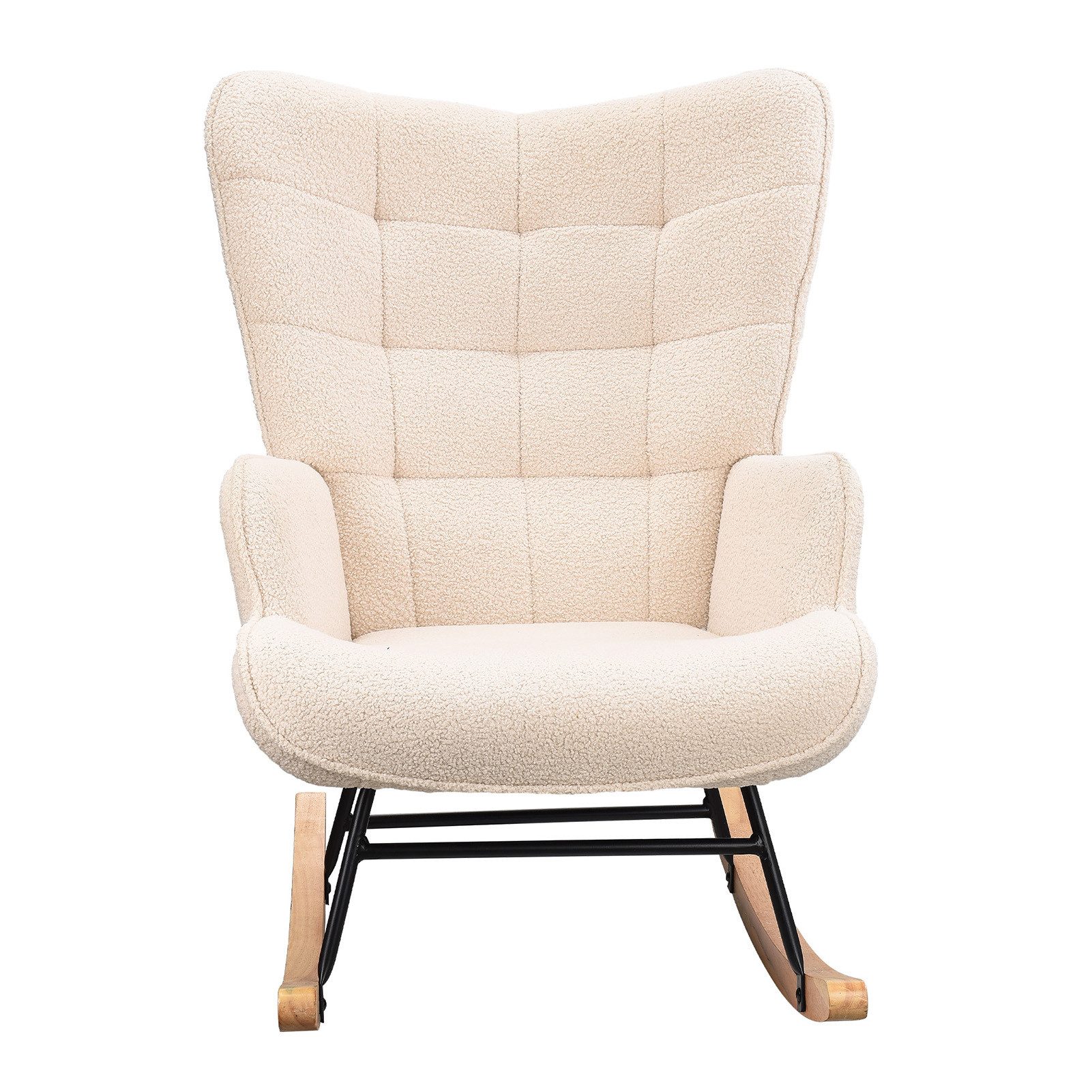 PXloue Schaukelstuhl Stillsessel Relaxsessel Loungesessel, Mit Holzkufen Wo günstig online kaufen