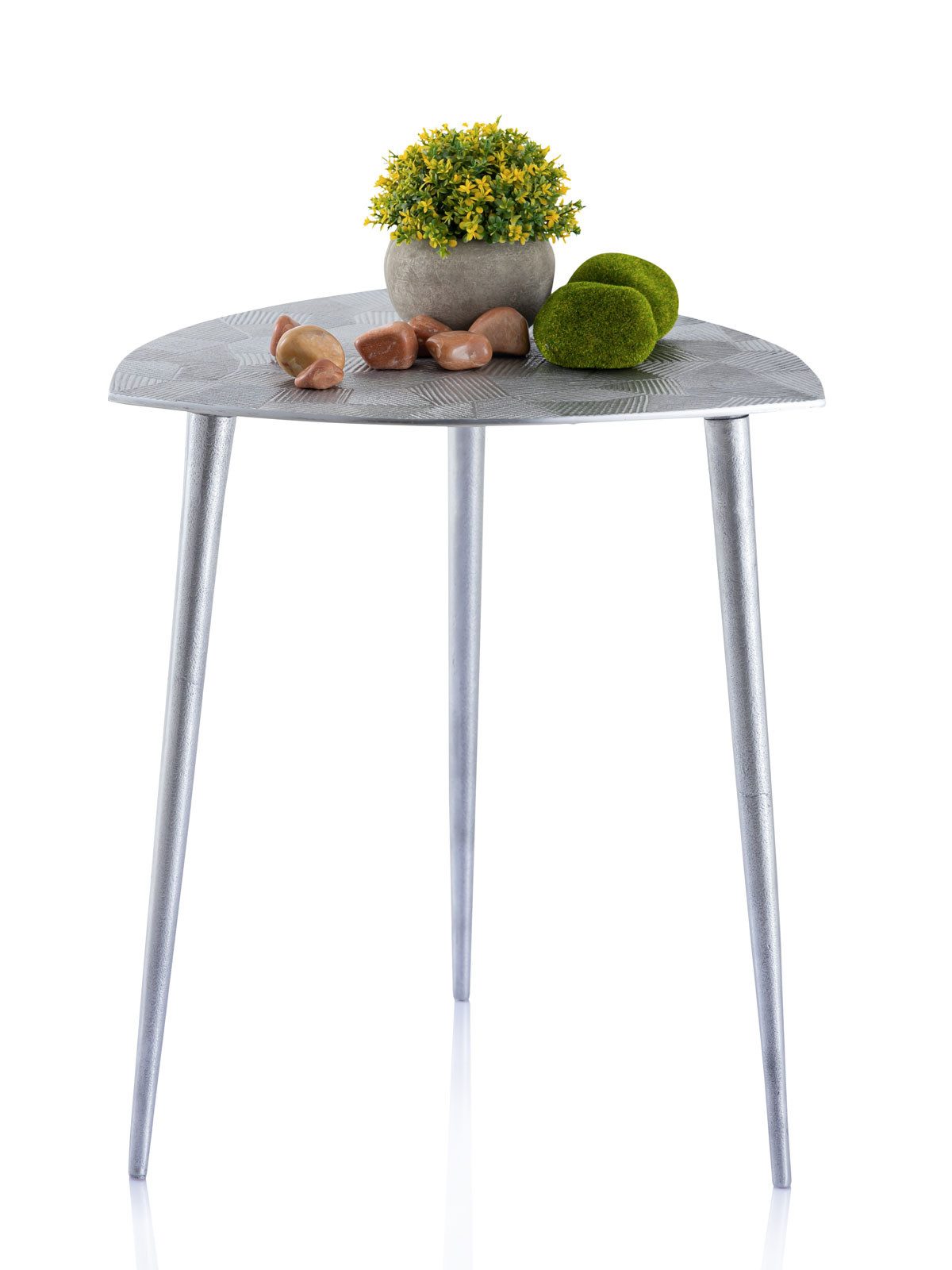 Amagohome Beistelltisch Beistelltisch Metall Dekotisch Alster 40x45x40 cm dreieckig klass. Des