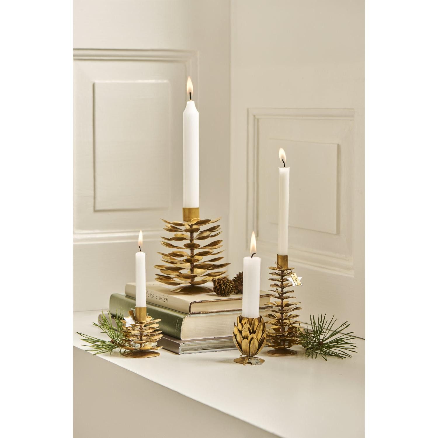 Ib Laursen Windlicht Ib Laursen Kerzenhalter Zapfen Gloria Gold (6x4cm) günstig online kaufen