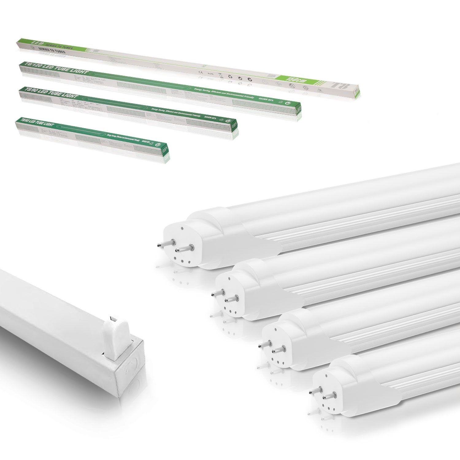 2ft, LED-Deckenleuchte Werkstattlampe 9/14/18/22W Tubes, LED 2 LED LED LETGOSPT Ersatzröhre 2 Stück 9W fest T8 Stück Leuchtstoffröhre, integriert, - Lichtleiste, Kaltweiß, Lichtleiste