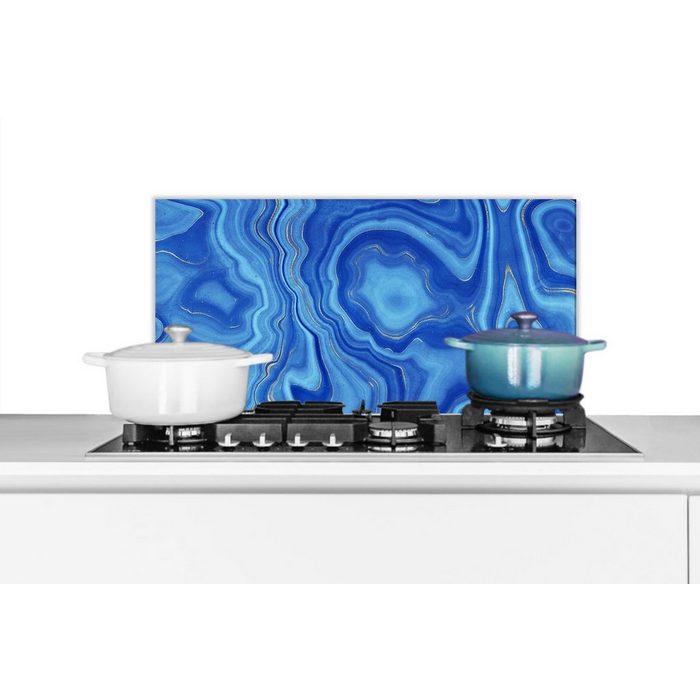 MuchoWow Küchenrückwand Marmor - Blau - Himmel (1-tlg) Wandschutz gegen Fett und Schmutzflecken für Küchen