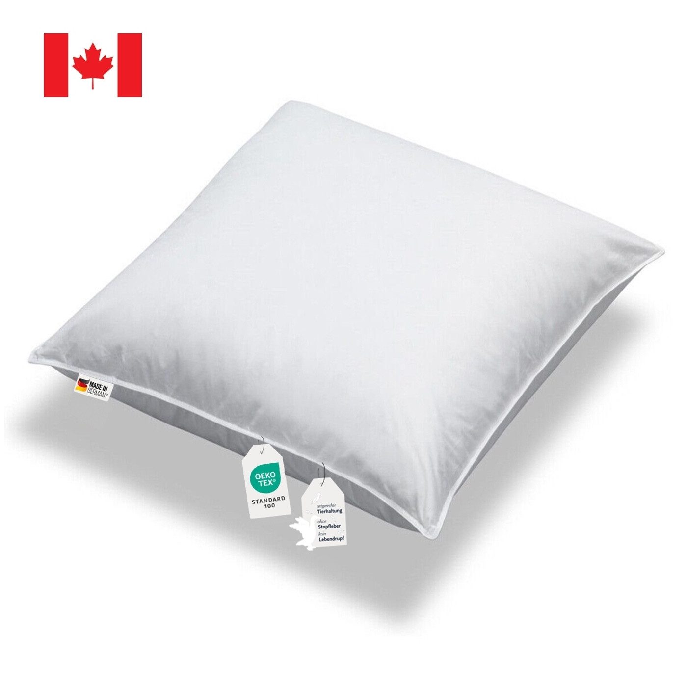 Bettenhaus Breuer 3-Kammer-Kopfkissen 3 Kammer Kopfkissen extra voluminös 1180g canadische Daunen 80x80, Füllung: Innenkammer 100% canadische Federn, Außenkammer 80% canadische Daunen + 20% canadische Kleinstfederchen, Bezug: 100% Baumwolle, Seitenschläfe