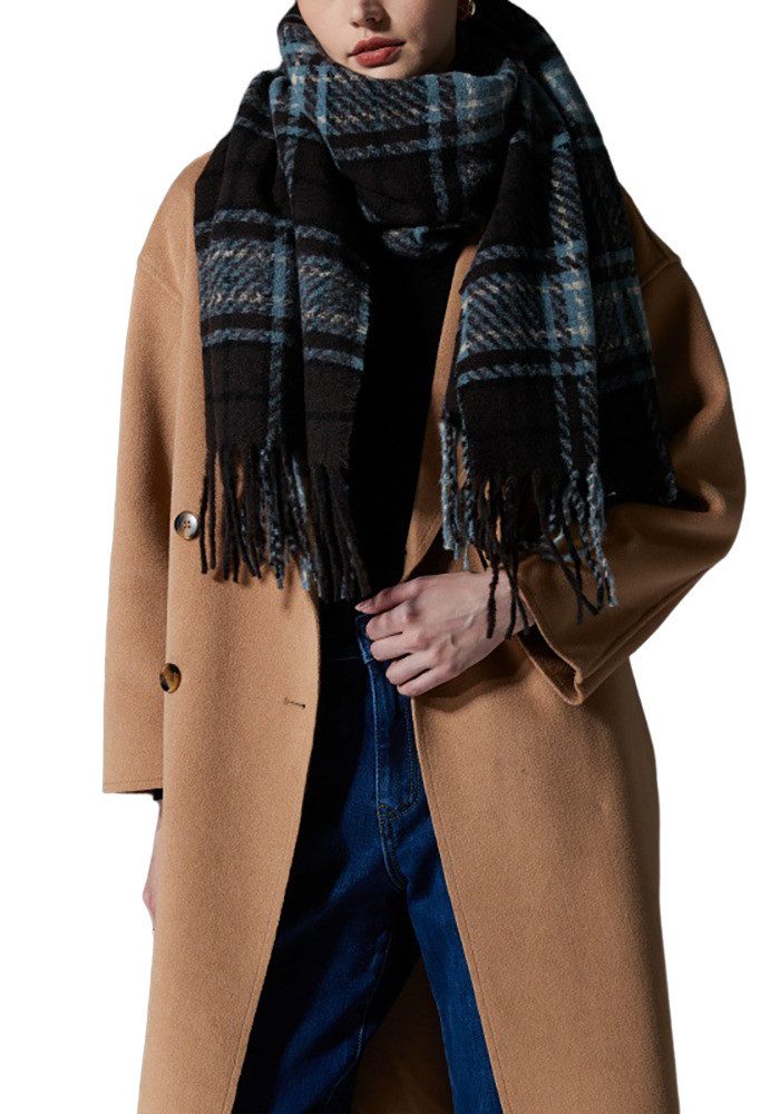 THE FASHION HOUSE Modeschal Damen Schal Winter Herbst kariert in Übergröße günstig online kaufen