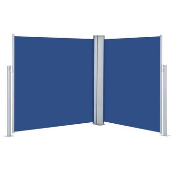 vidaXL Balkonsichtschutz Ausziehbare Seitenmarkise Blau 140 x 600 cm