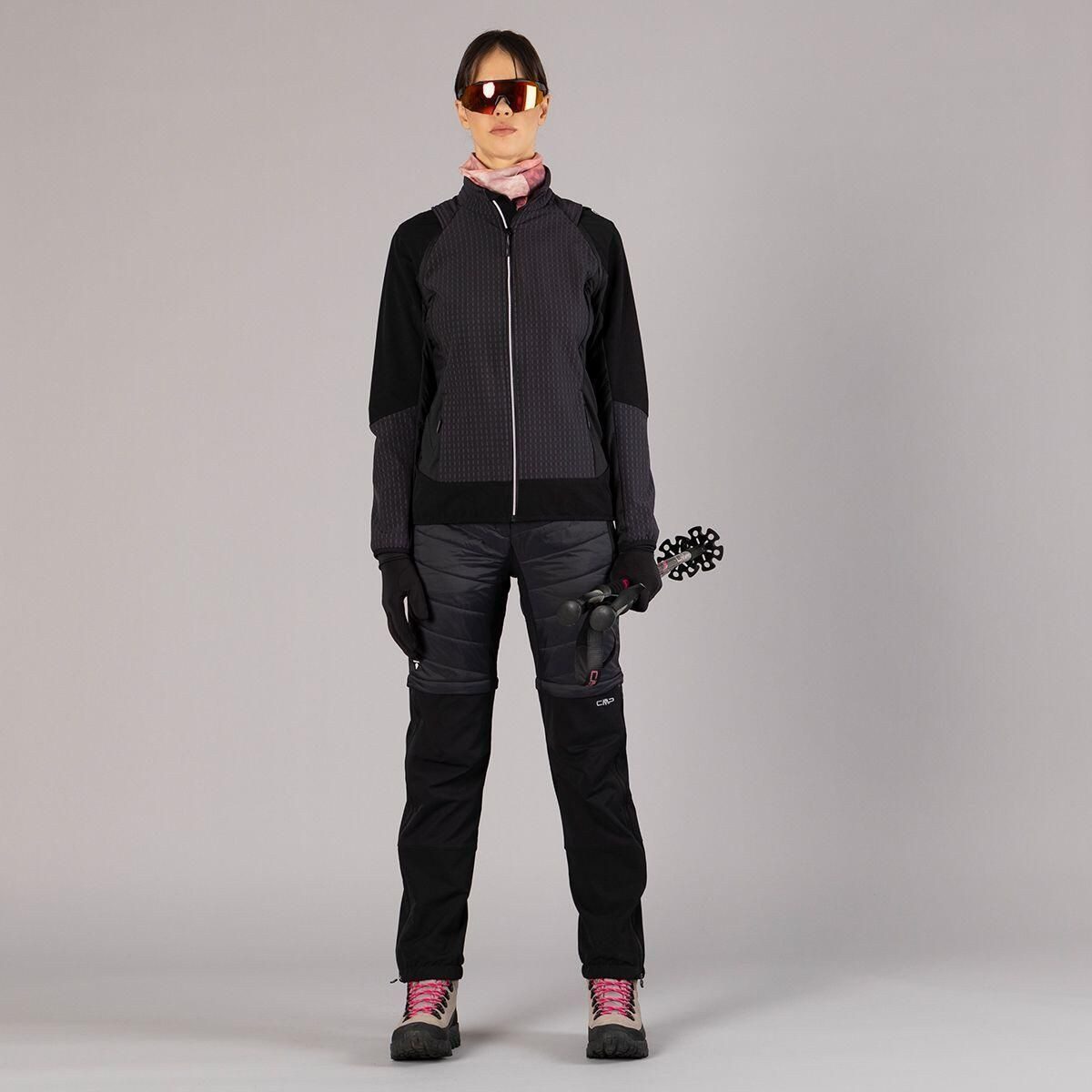 CMP Skijacke Woman Jacket Hybrid With Detachable Sleeves Vielseitige Outdoor-Jacke mit abtrennbaren Ärmeln, winddicht