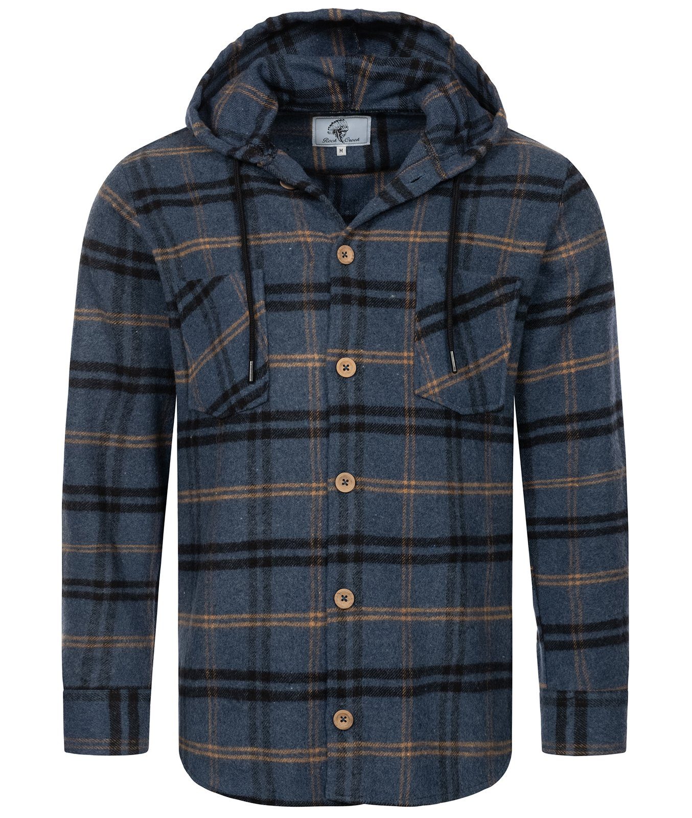 Rock Creek Flanellhemd Herren Hemd Flanellhemd mit Kapuze H-334 günstig online kaufen