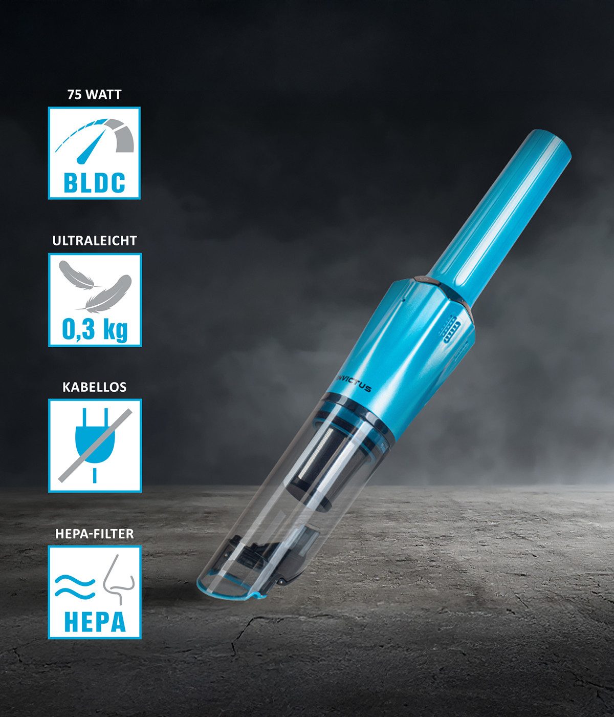 Genius Handstaubsauger Genius INVICTUS ONE PRESTIGE Set 9-tlg., 90 W, beutellos, leicht