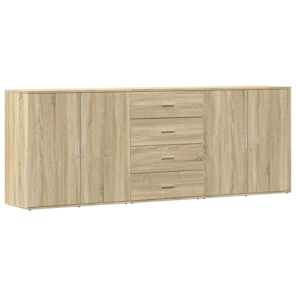 vidaXL Sideboard Sideboards 3 Stk. Sonoma-Eiche Holzwerkstoff (1 St) günstig online kaufen