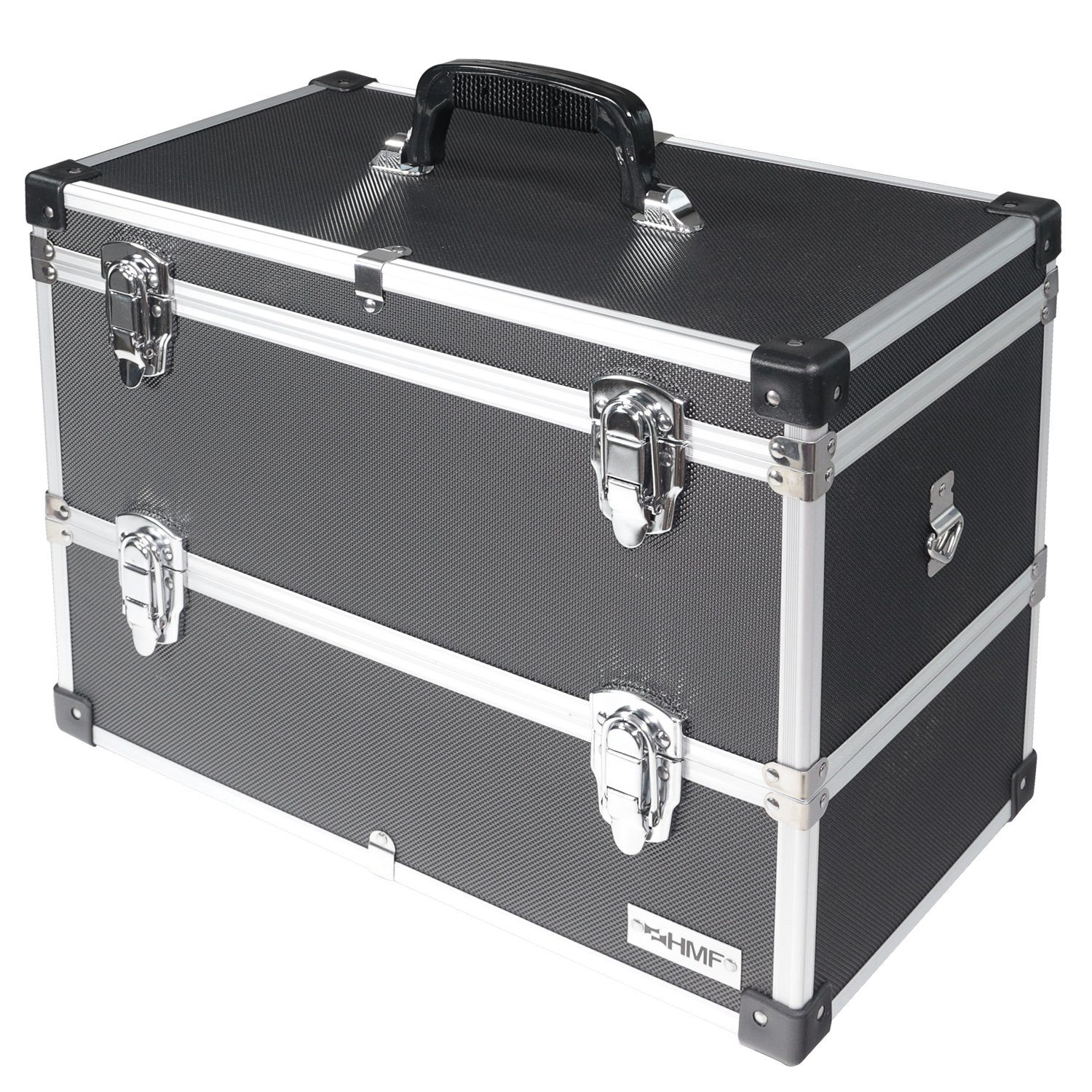 HMF Werkzeugkoffer geräumiger Utensilien Trennwänden, Sachen 44x32,5x24 cm mit Koffer für Kosmetik, Werkzeug, Angel Transportkoffer und