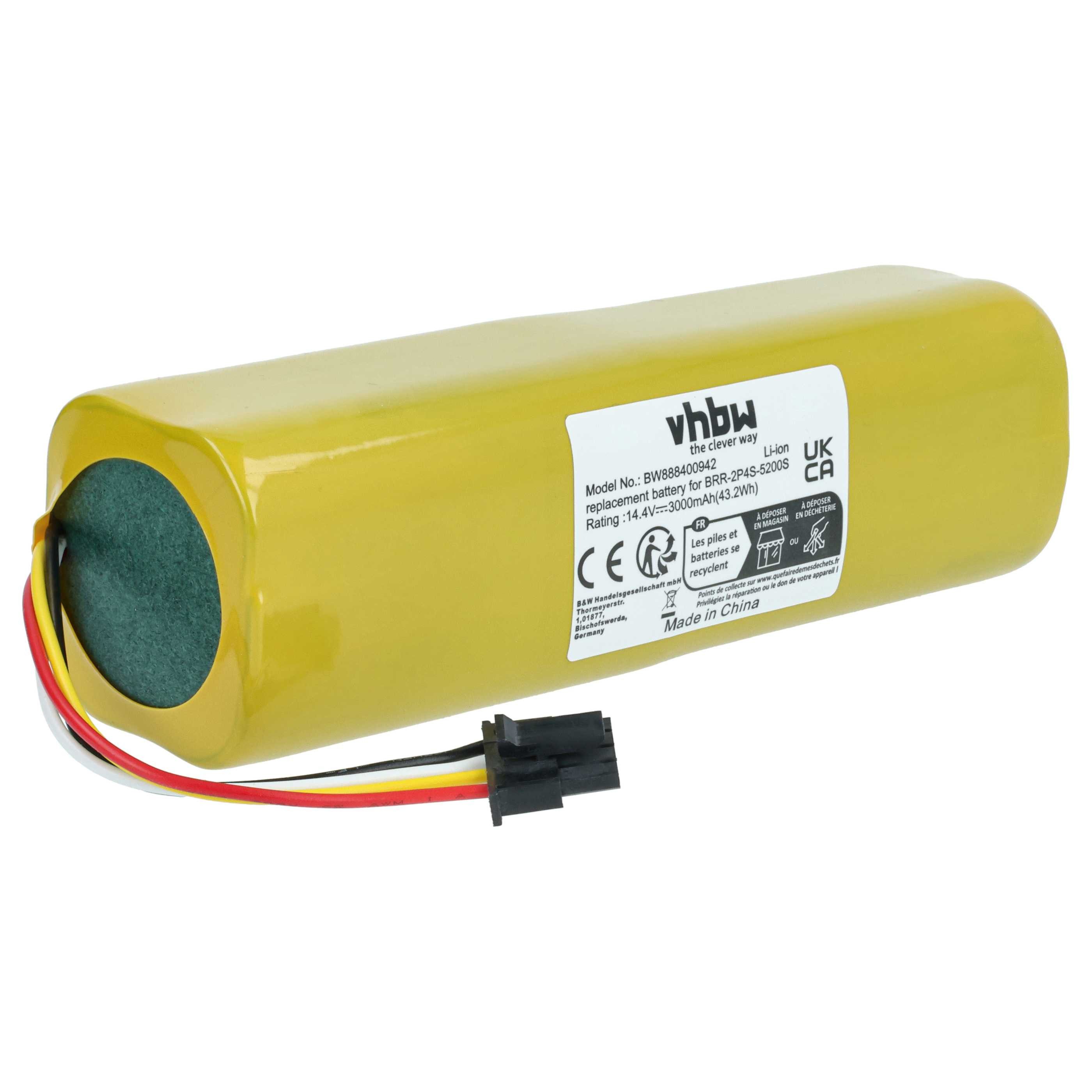 vhbw Akku passend für Dreame D9, L20 Ultra, D10 Plus, D10s, D10, Bot L10 Staubsauger-Akku Akku Li-Ion 3000 mAh (14,4 V), Leistungsfähiger Austausch-Akku für Ihren Saugroboter