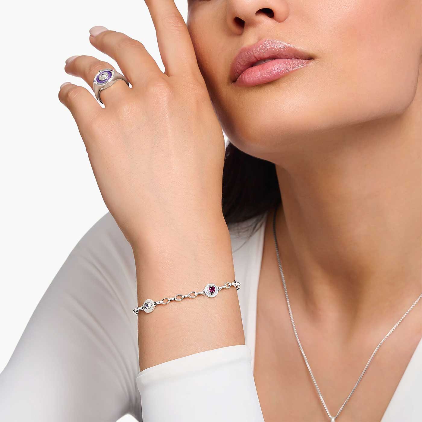 THOMAS SABO Armband Gliederarmband mit verschiedenen Anhängern - Thomas Sabo A2138-640-7