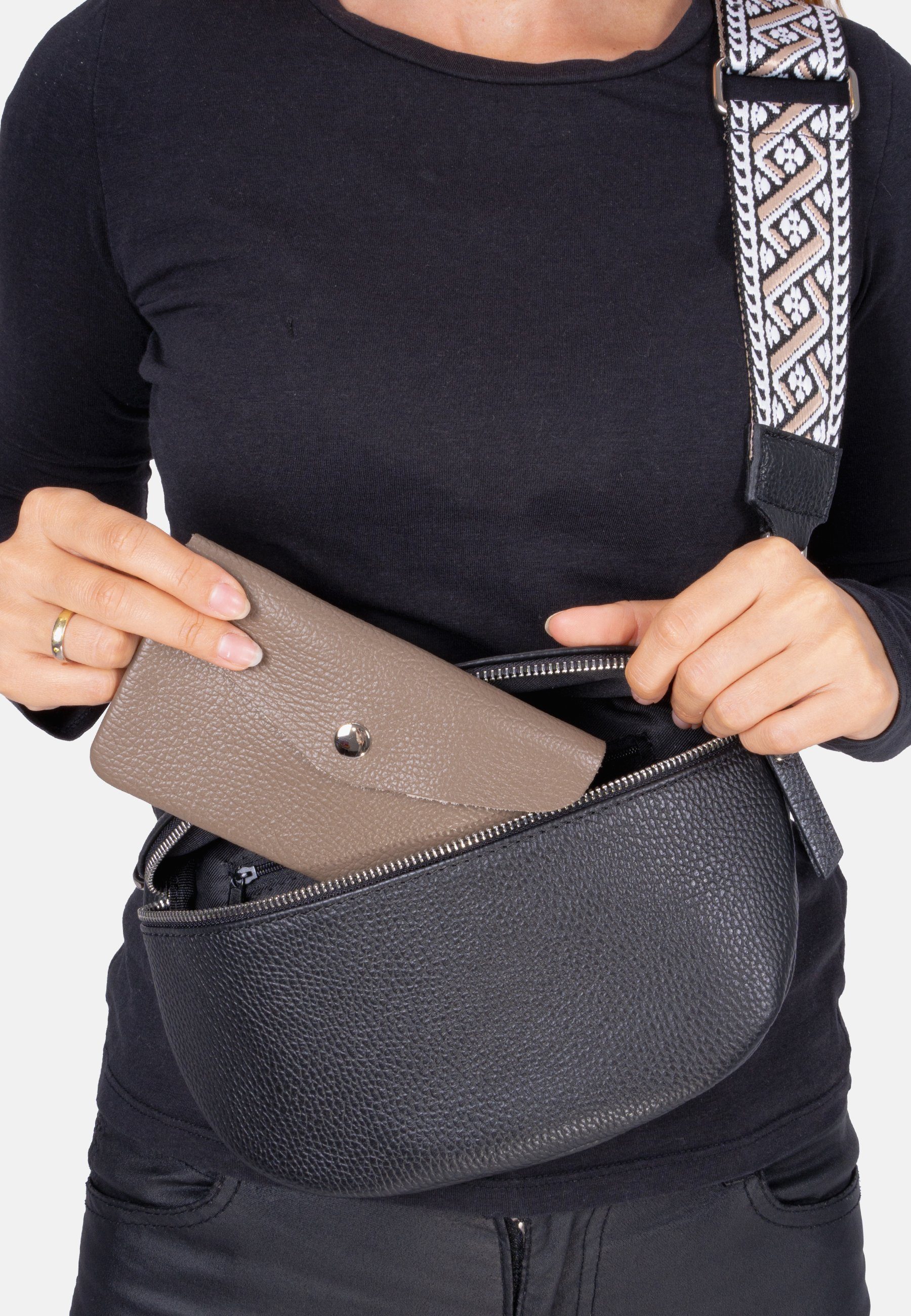 Seasons of April Geldbörse Sakura, Hochwertiger Geldbeutel aus genarbten, echten Leder