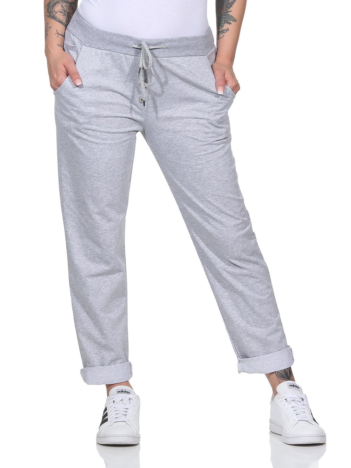 CLEO STYLE Jogginghose Damen Jogginghose 4030 34-38 Hellgrau