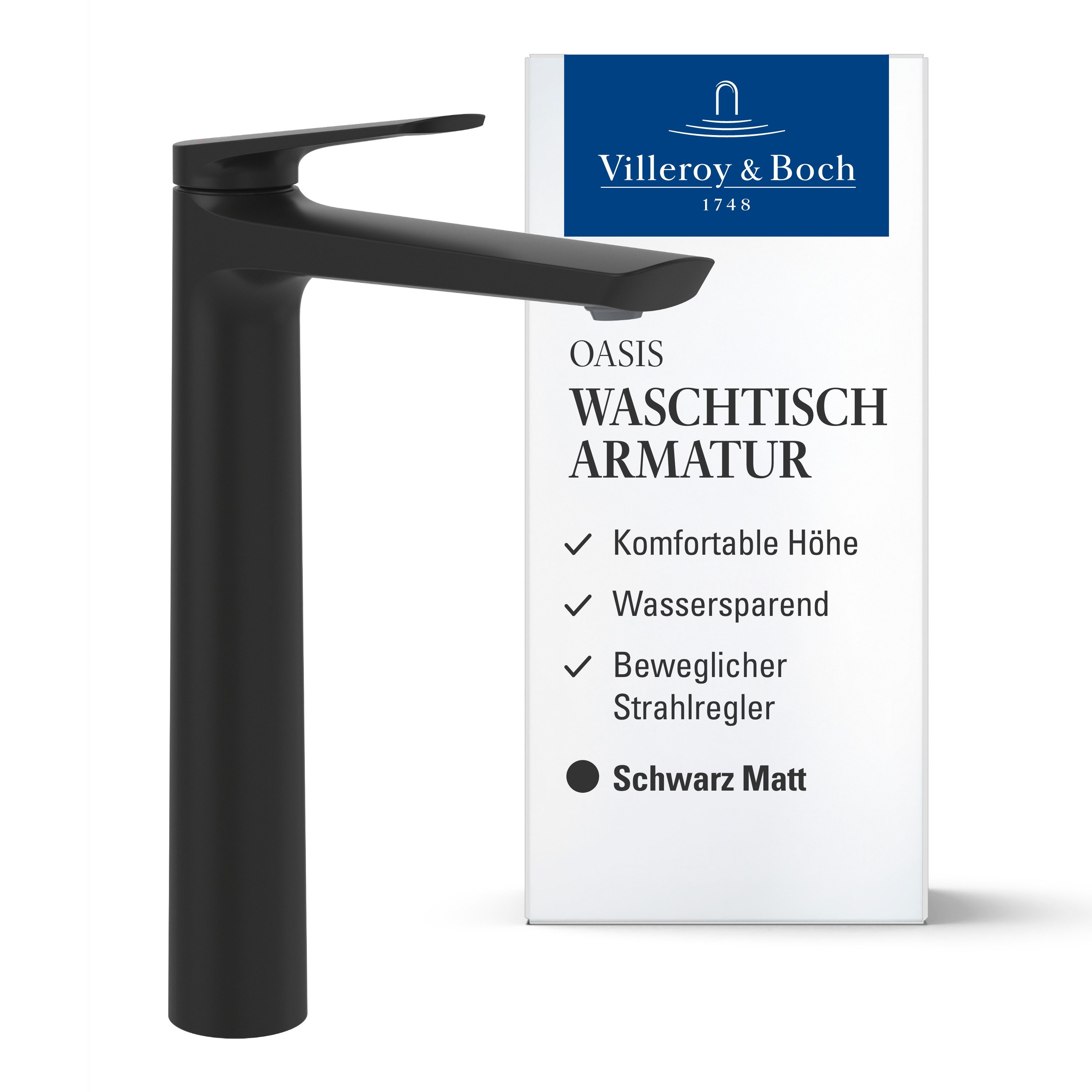 Villeroy & Boch Waschtischarmatur ohne Ablaufgarnitur, Wasserhahn Bad mit K günstig online kaufen