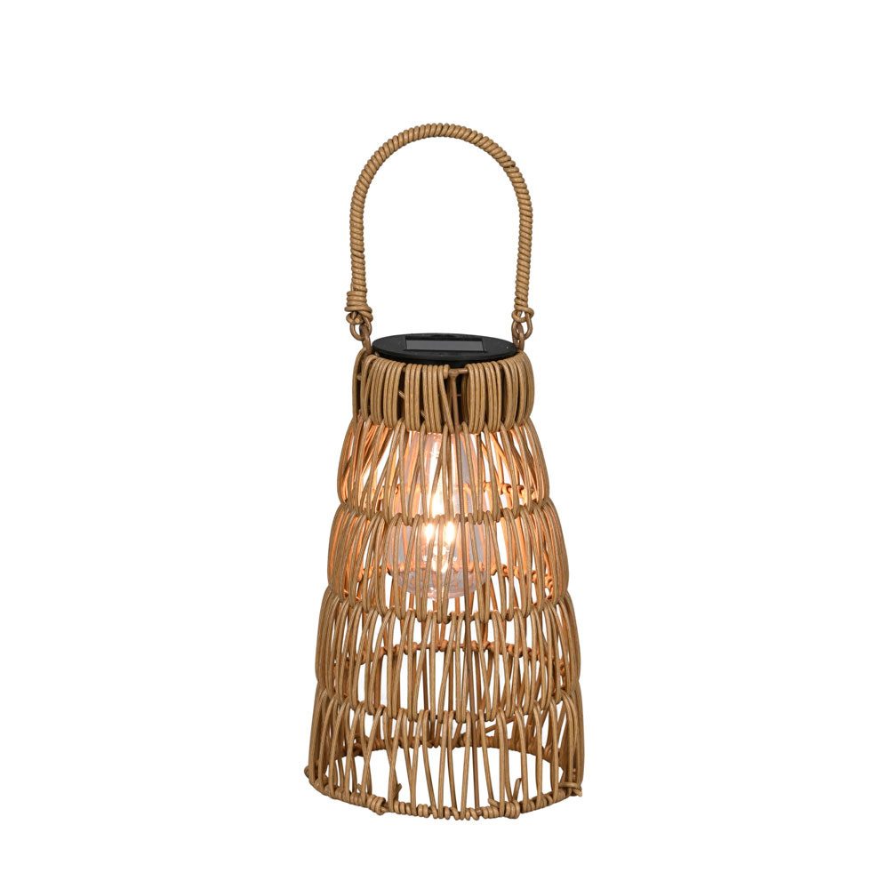 Posiwio Tischleuchte LED Solarlampe SINGAPUR braun Gartenlicht H26cm Hängelaterne Outdoor S