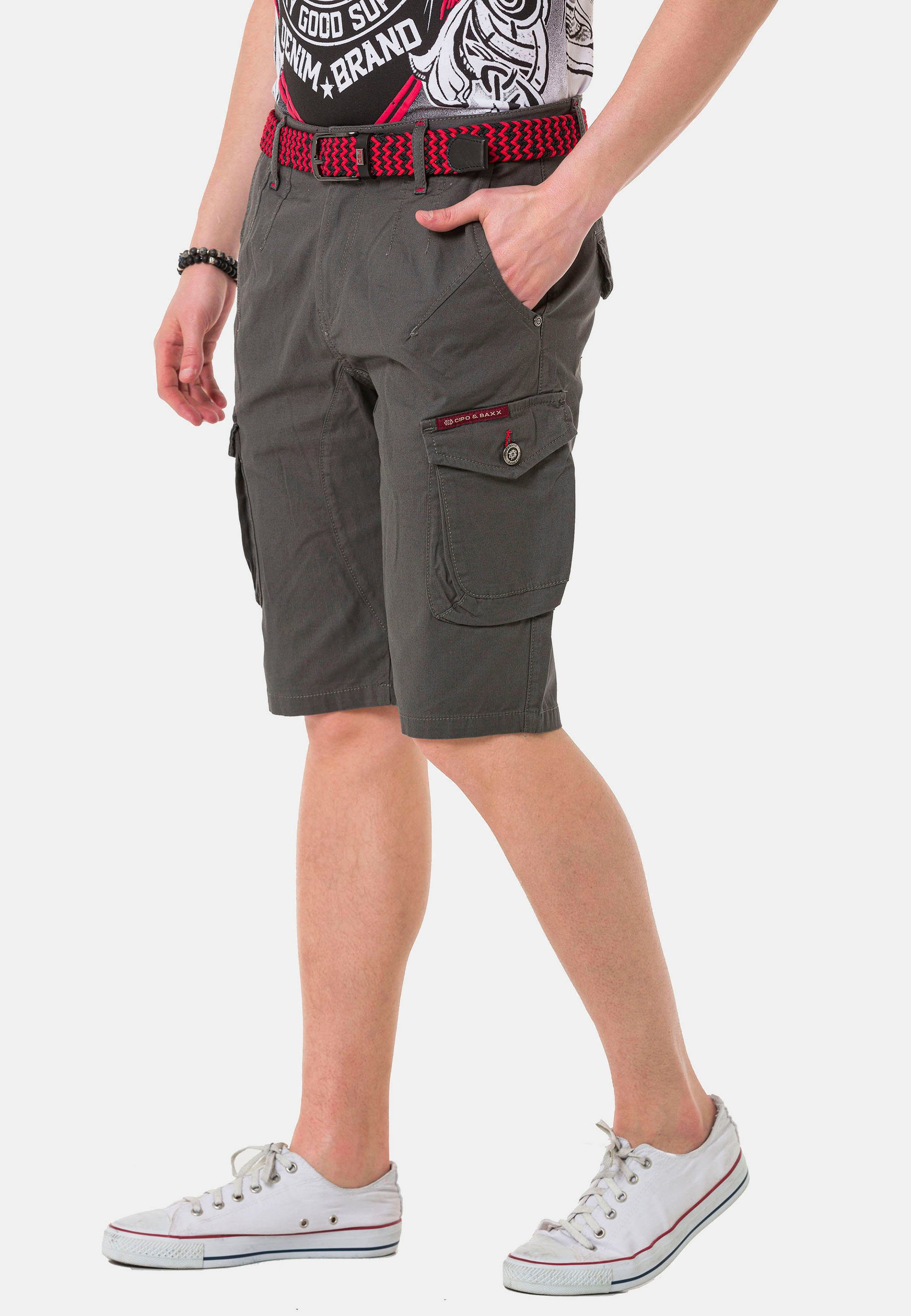 grau Cipo Shorts & Baxx praktischen mit Cargotaschen