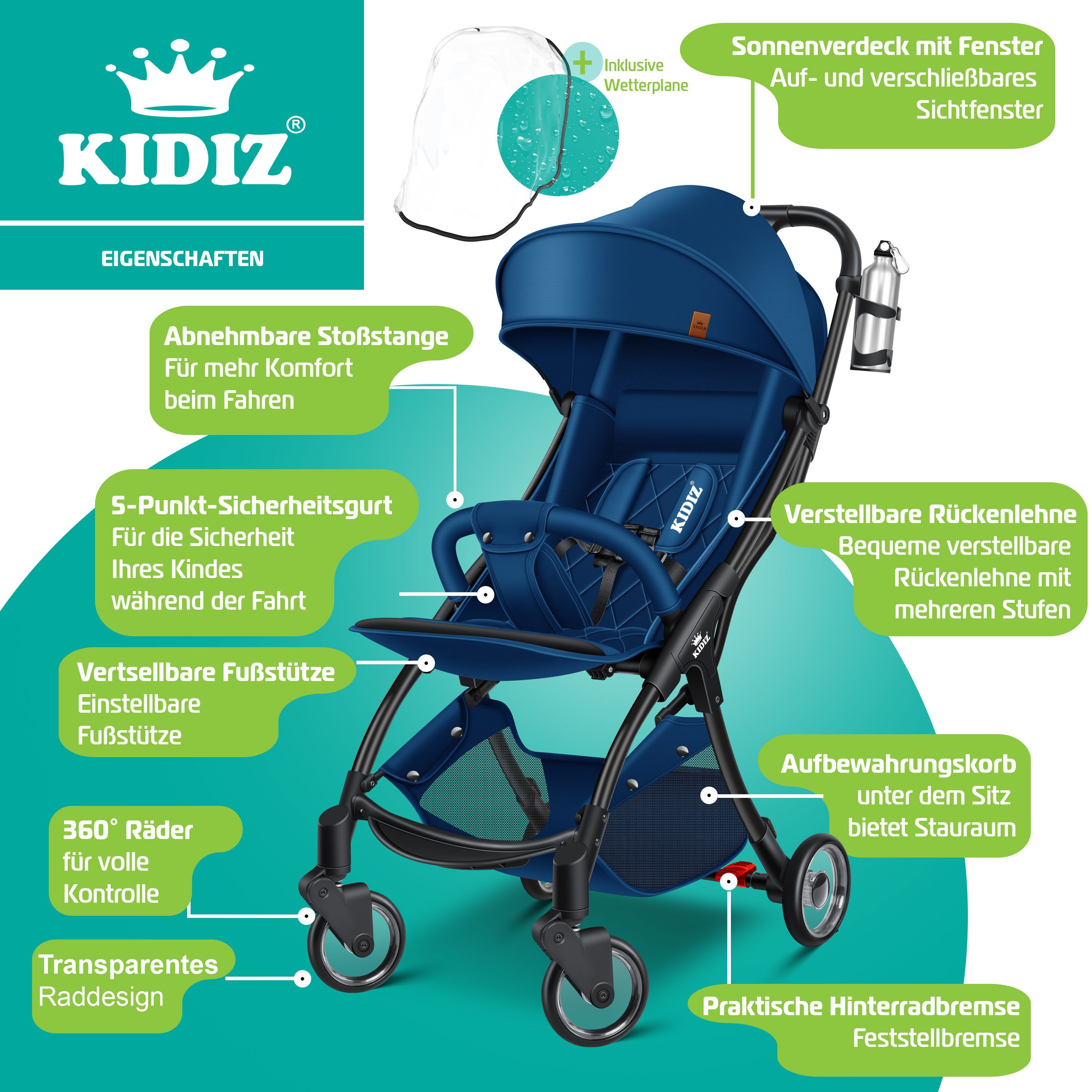 KIDIZ Liegebuggy faltbar - Bild 2