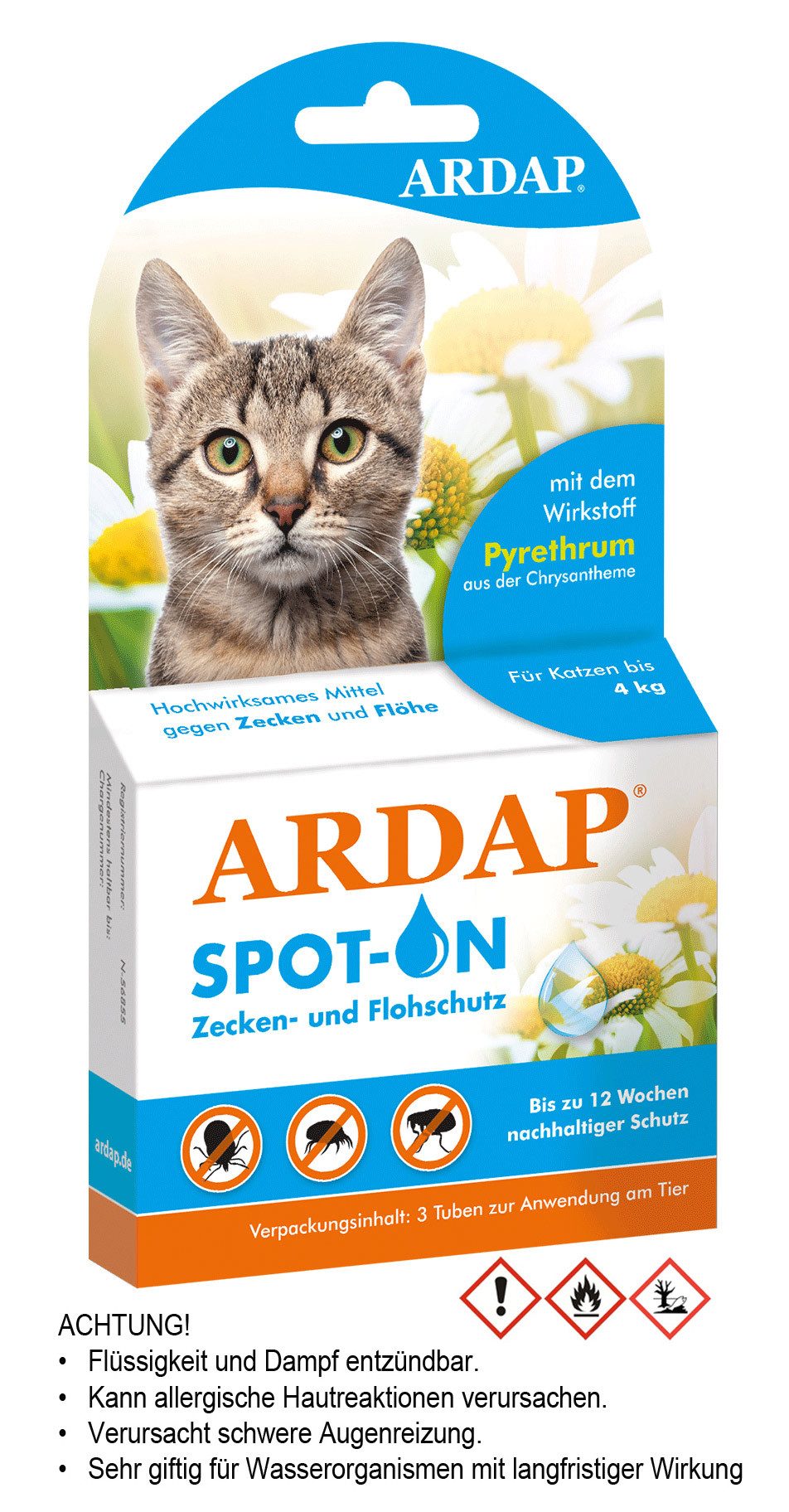 Ardap Insektenspray Ardap Spot-On für Katzen bis 4 kg 3 x 0.4 ml