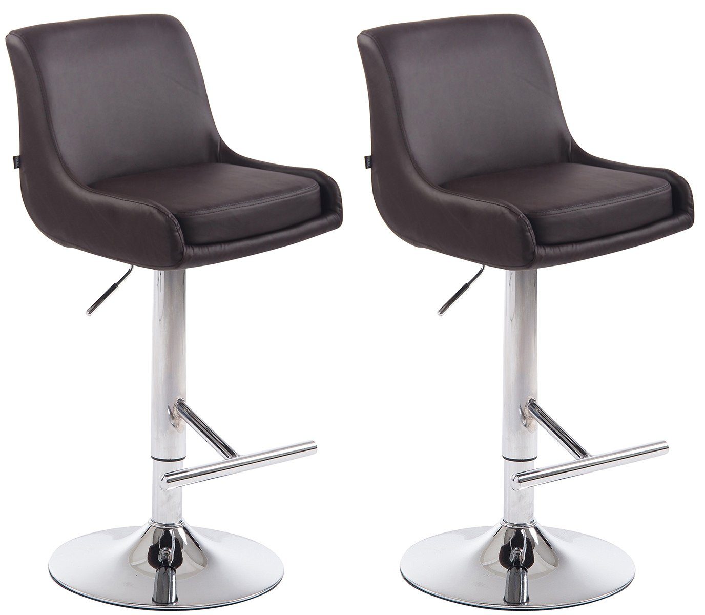 Barhocker 2er Set Barhocker Club Kunstleder chrom