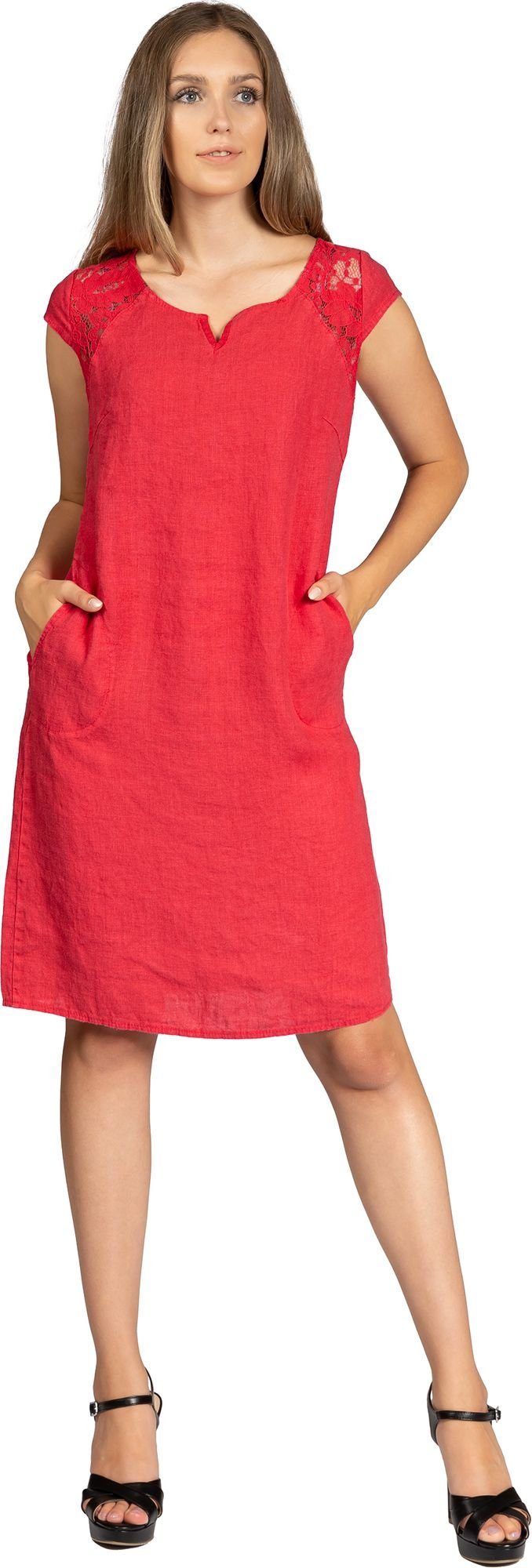 Caspar Sommerkleid SKL042 Damen Sommer Leinenkleid günstig online kaufen