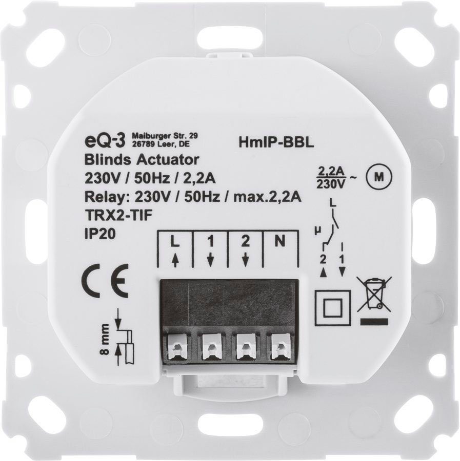 Homematic IP Jalousieaktor Markenschalter (151333A0) Unterputzschalter für