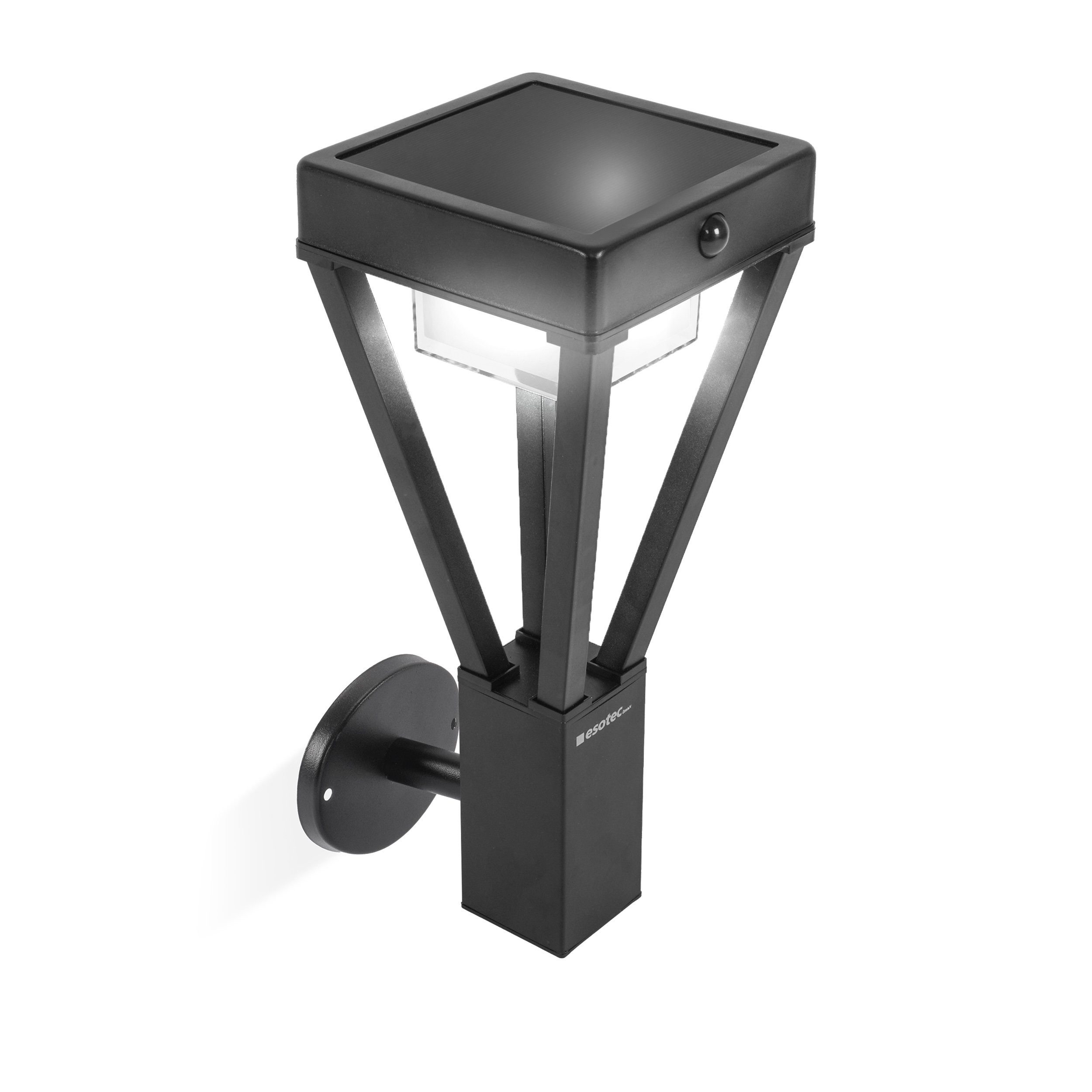 esotec LED Außen-Wandleuchte ALU Solarlampe Dorea Bewegungsmelder 40LEDs neutralweiß 4000K 102951, LED fest integriert
