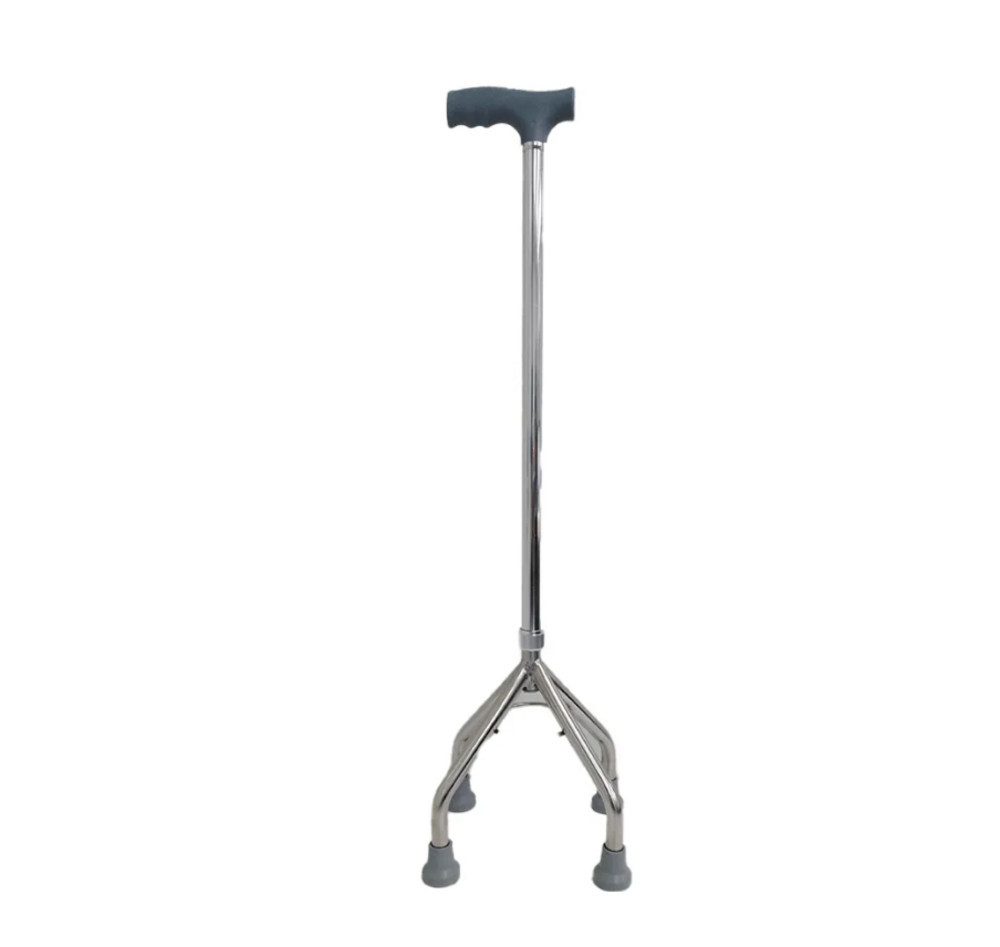Dr. Junghans Medical GmbH Gehstock Vierfußgehhilfe, Ergonomischer Handgriff, 1-tlg., Rutschfeste Gummikapseln für sicheren Halt, höheverstellbar von 74-94 cm, hochwertige Vierfußgehhilfe